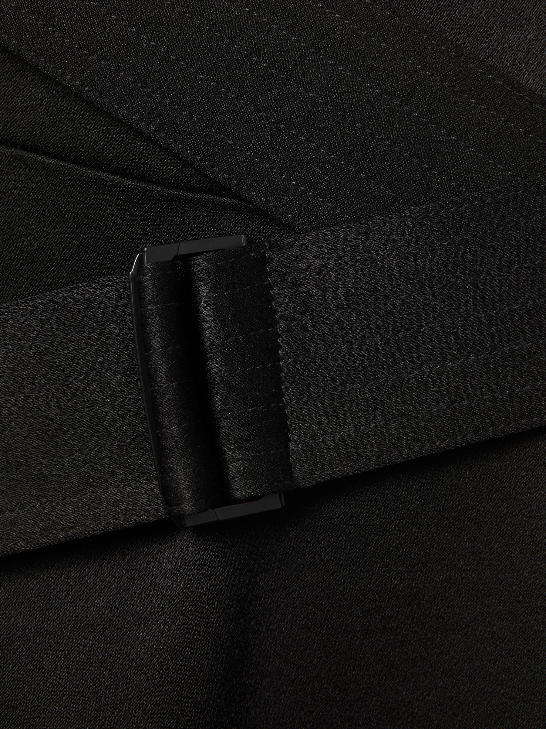 Strappy Asymmetric Midi Dress in Black