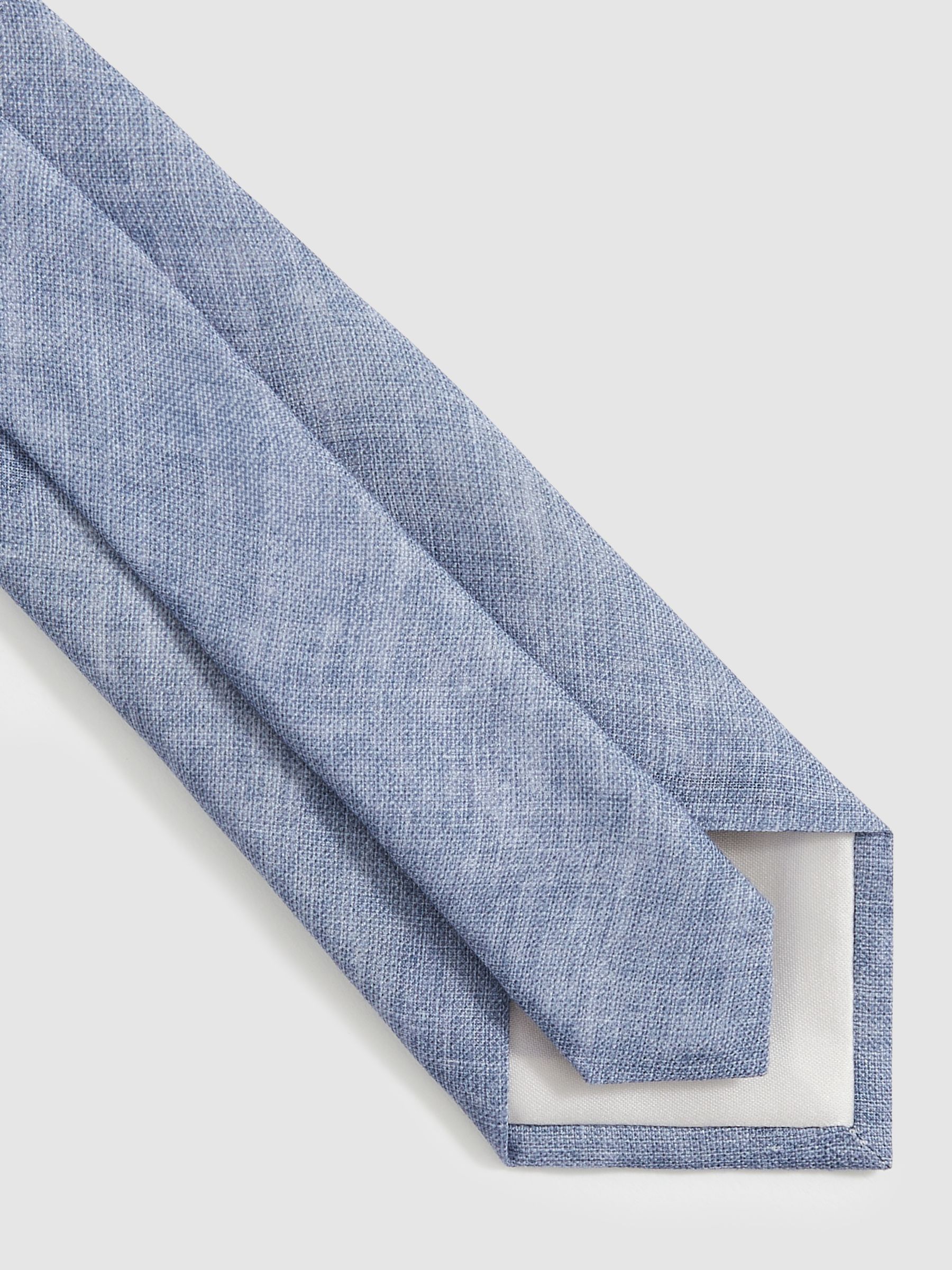 Linen Textured Tie in Soft Blue
