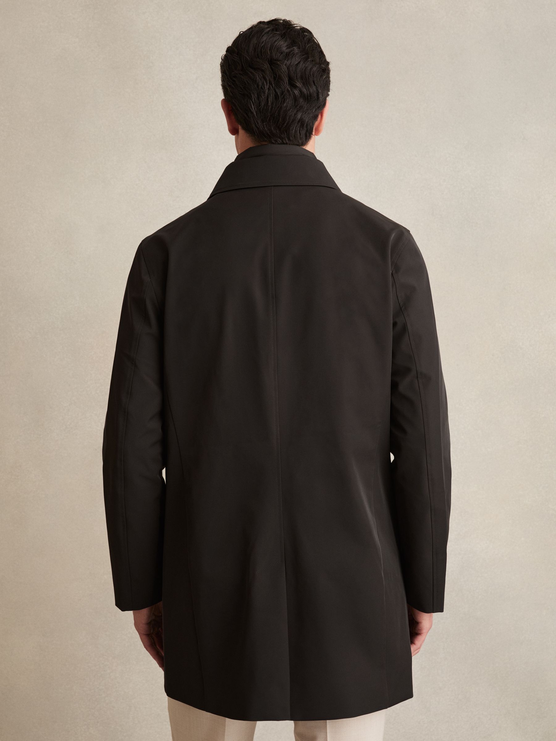 Hybrid Removable Funnel Neck Overcoat in Brown