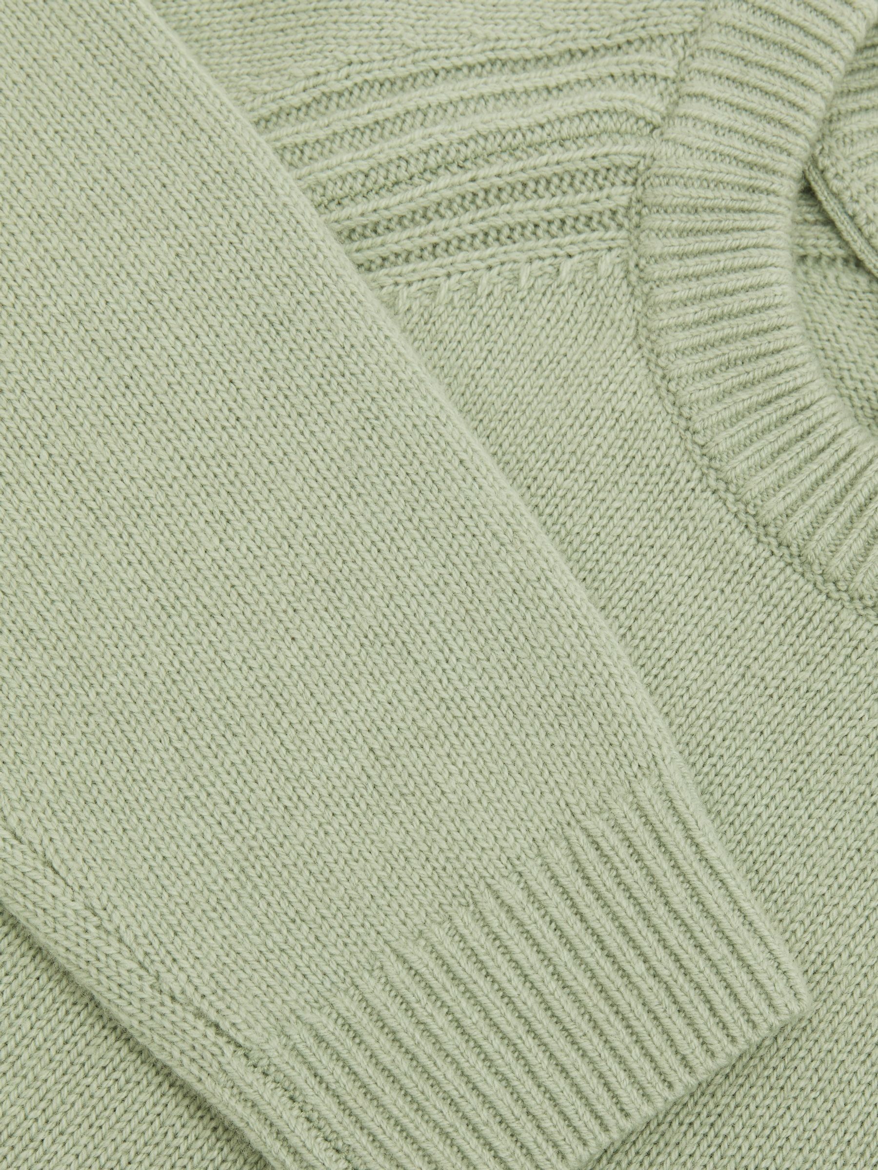 Wool-Blend Raglan-Sleeve Jumper in Sage Green