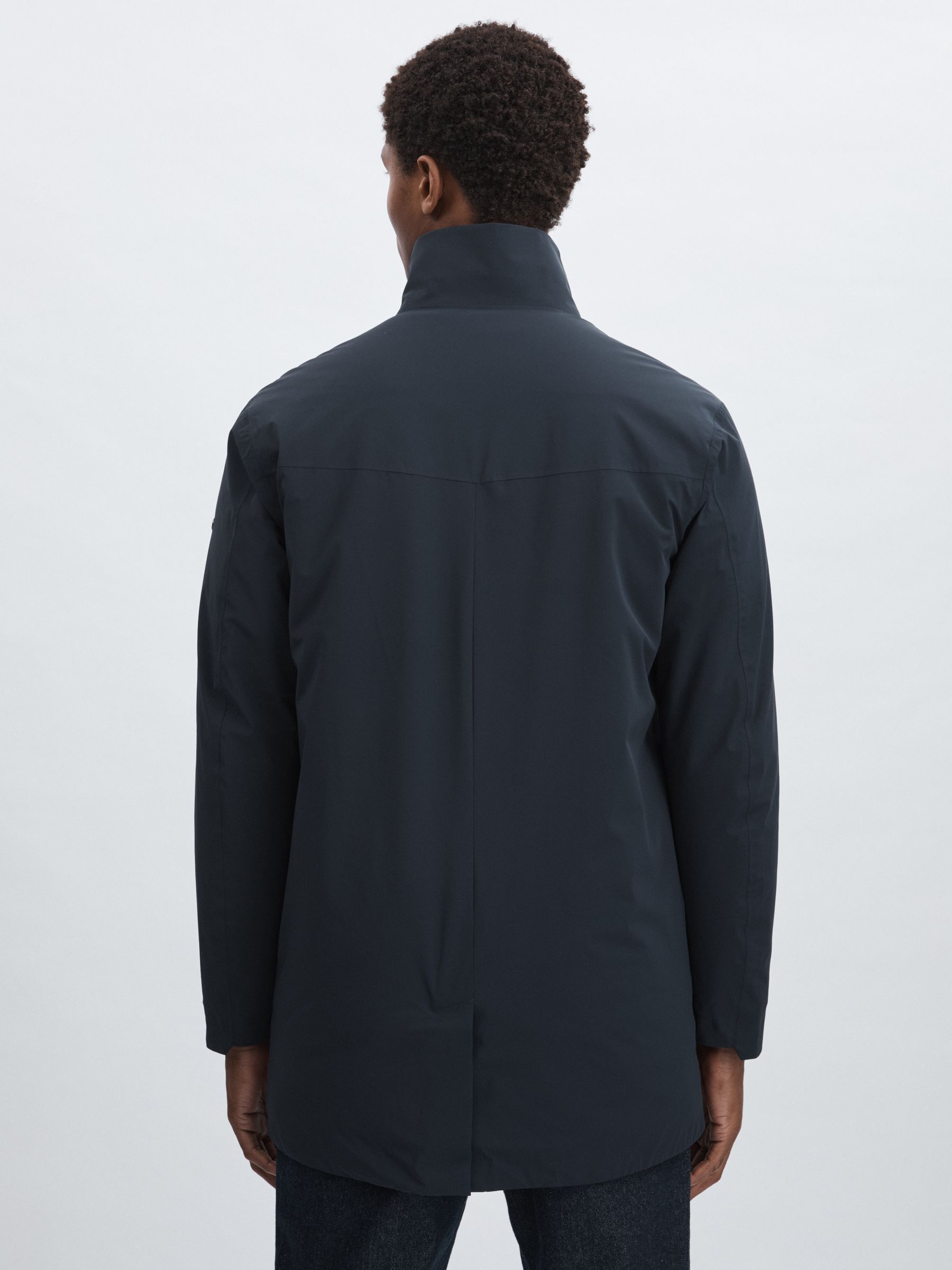 Scandinavian Edition Padded Wool Parka in Dark Blue