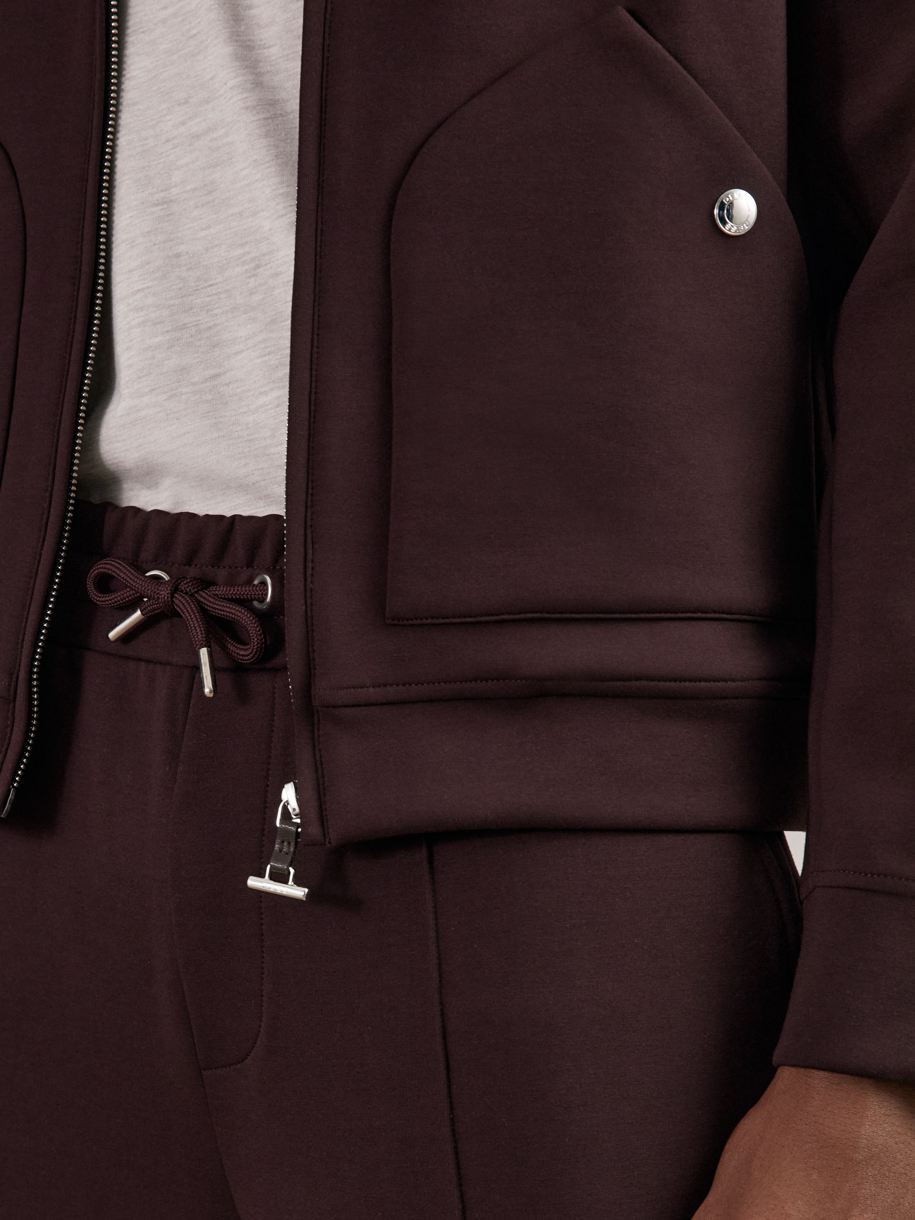 Interlock Zip Through Overshirt in Cherry Red