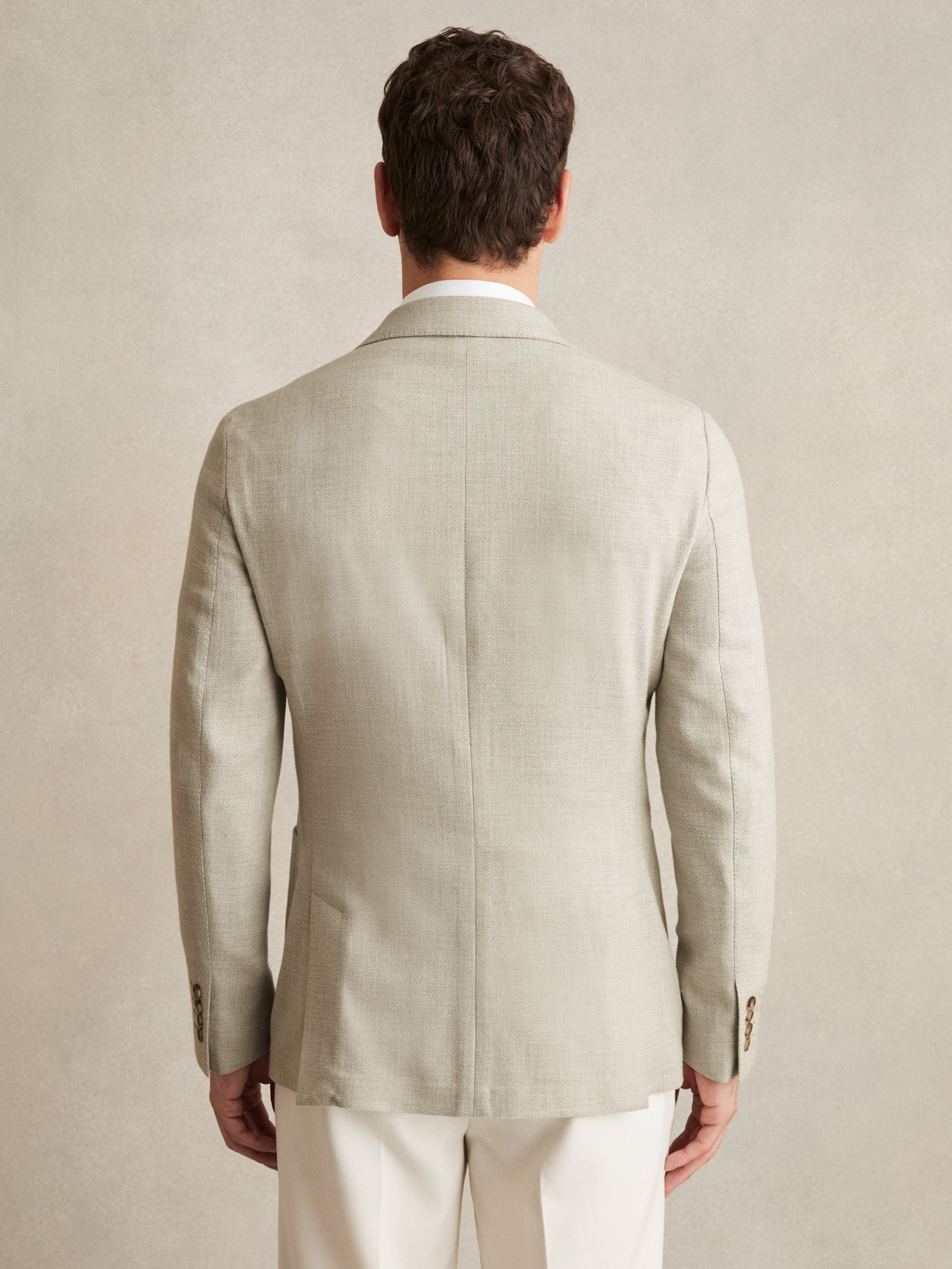 Slim Fit Single Breasted Blazer with Cotton in Soft Grey