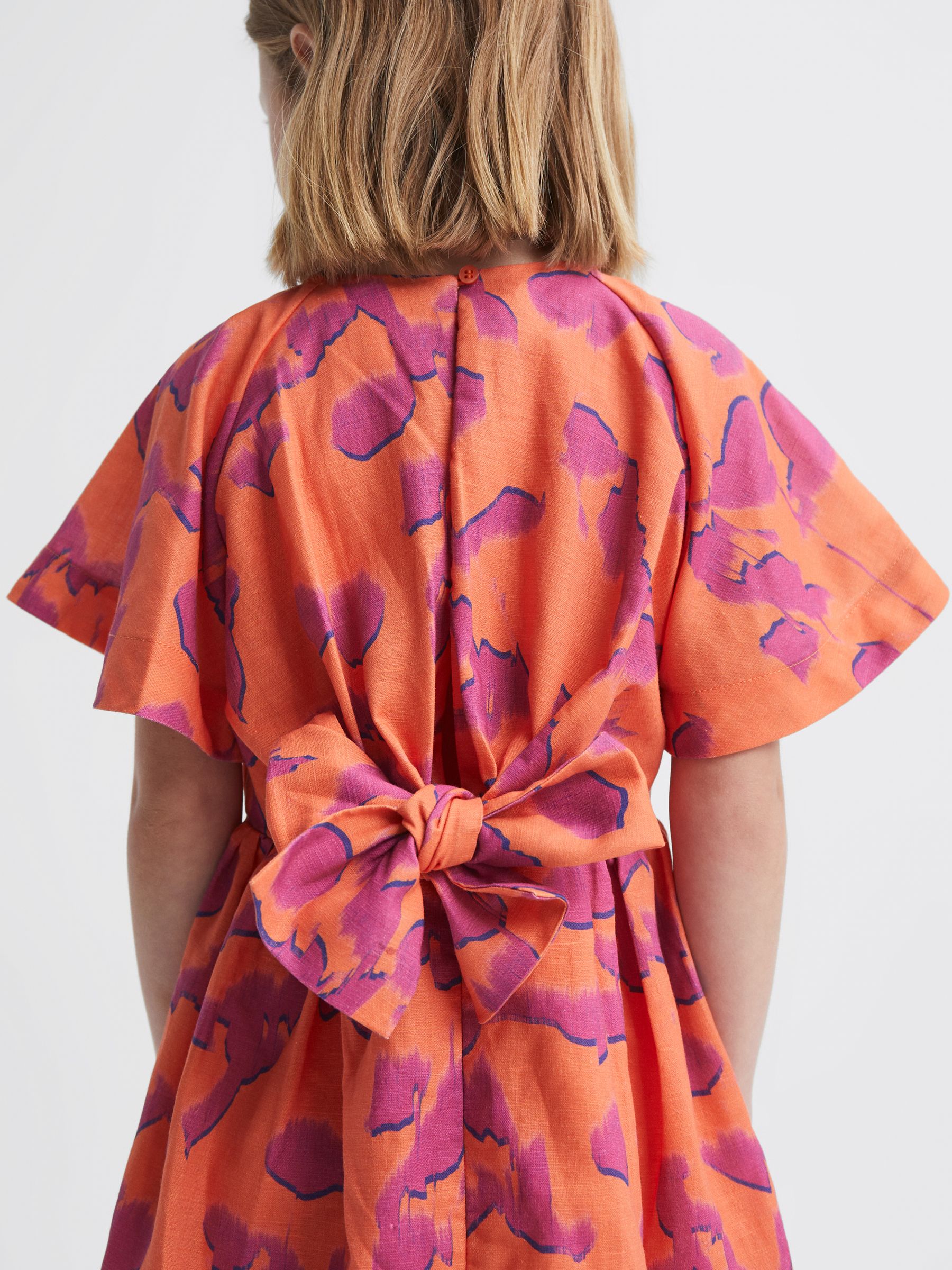 Print Midi Dress in Orange Print