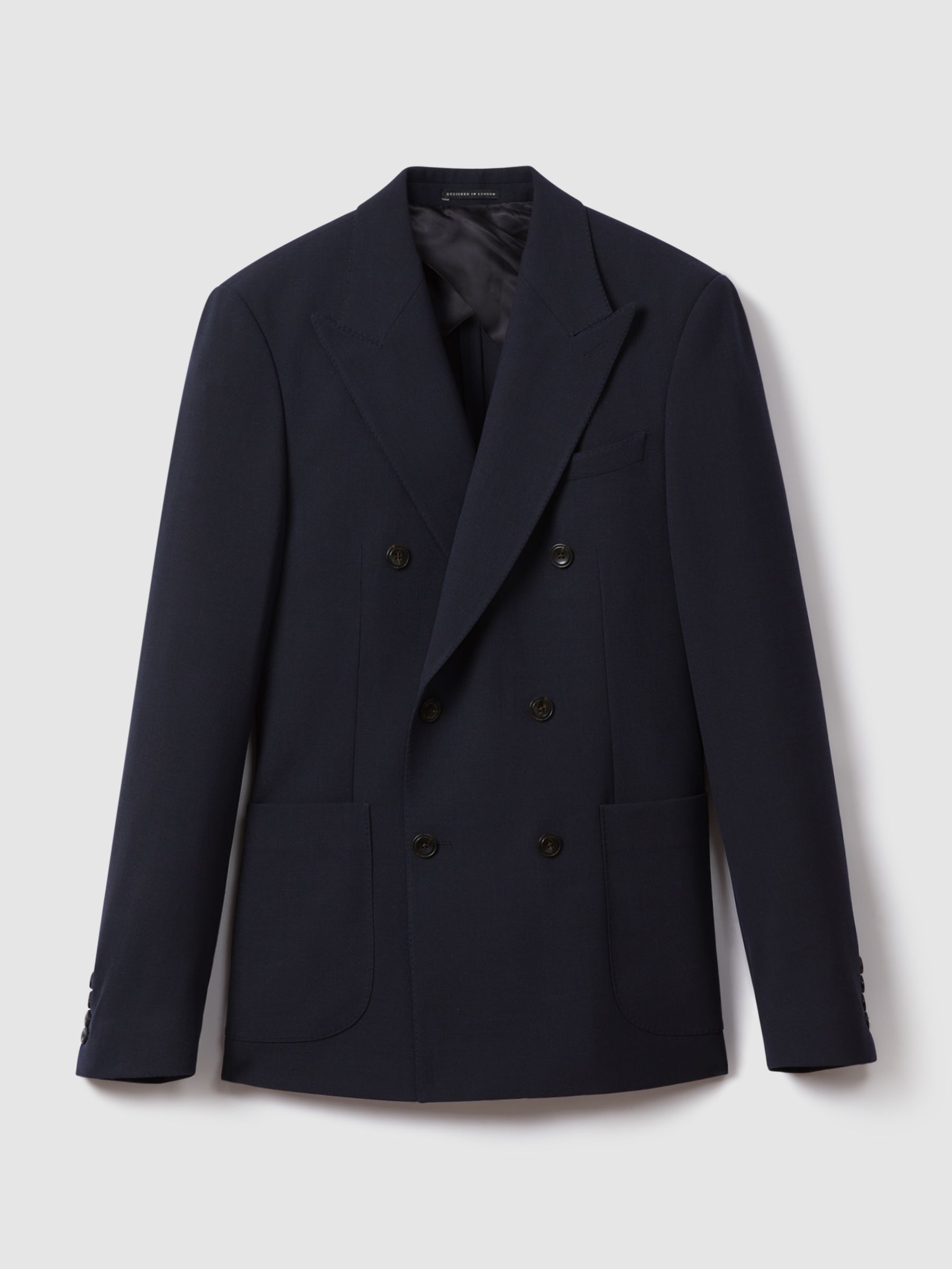 Double Breasted Suit Blazer Slim Fit in Navy
