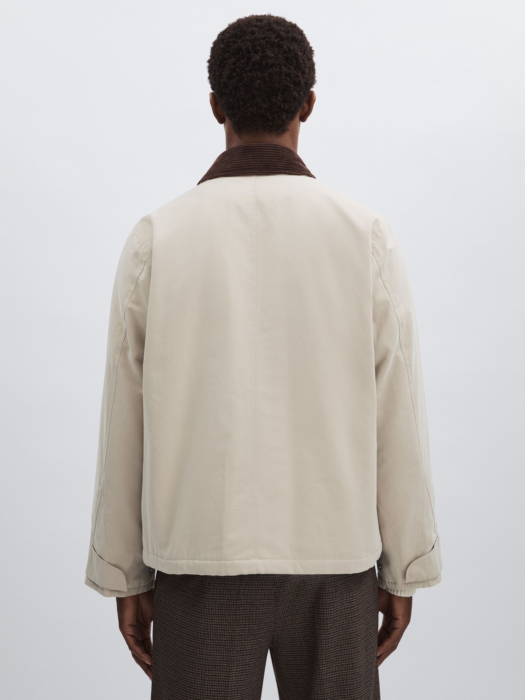 Les Deux Corduroy Collar Field Jacket in Sand
