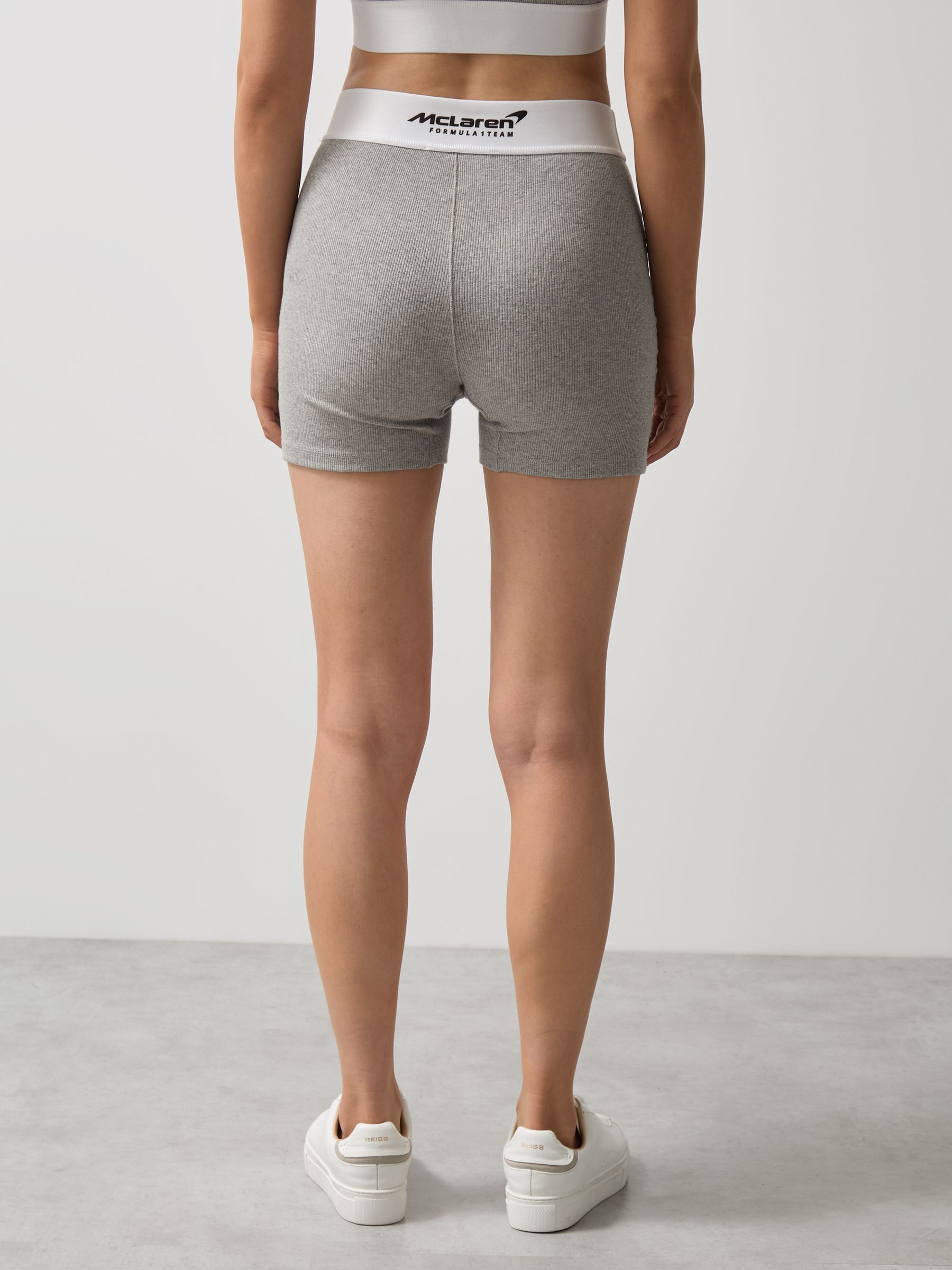 McLaren F1 Team Ribbed Boxer Shorts in Grey Melange