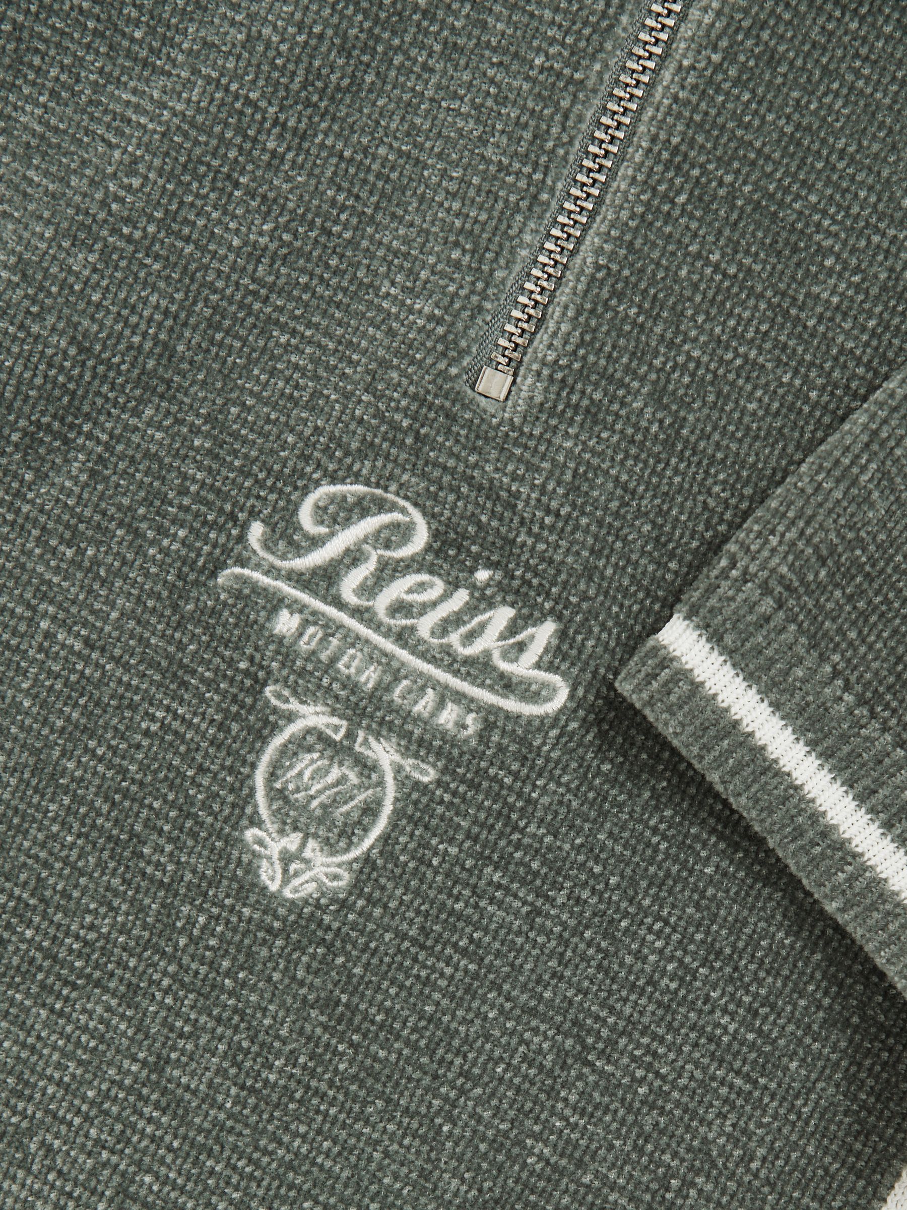 3-9 yrs Chenille Tipped Motor Cars Polo Shirt in Dark Sage Green/White