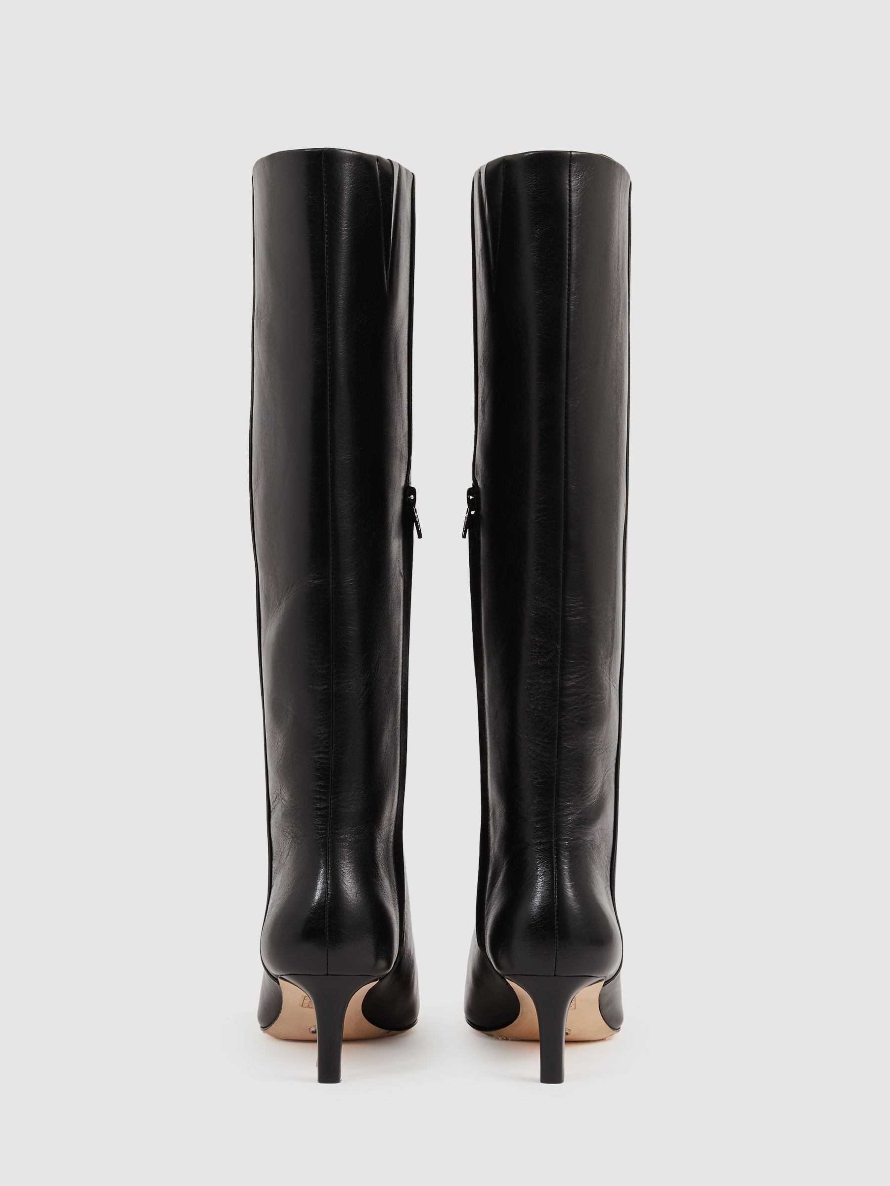 Paige Leather Knee-High Boots in Black