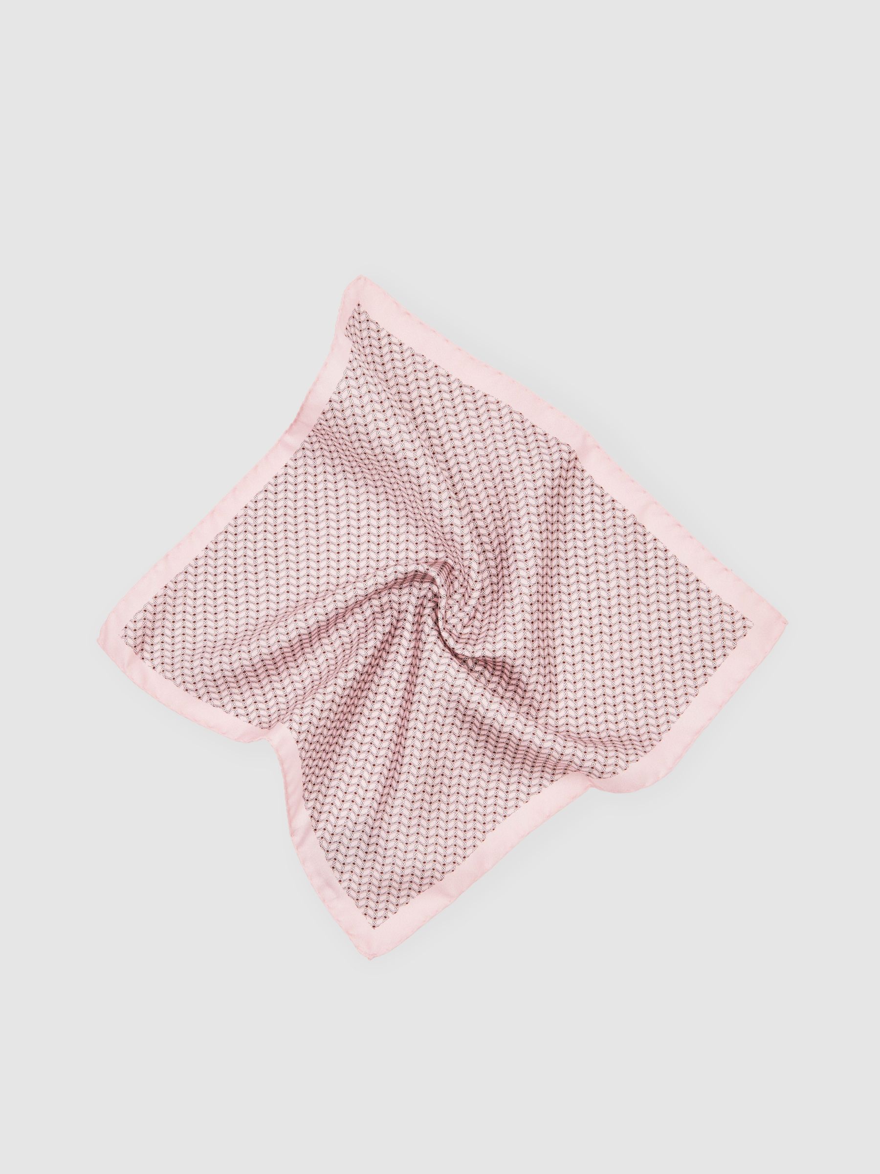 Geo Chain Detail Pocket Square in Soft Pink