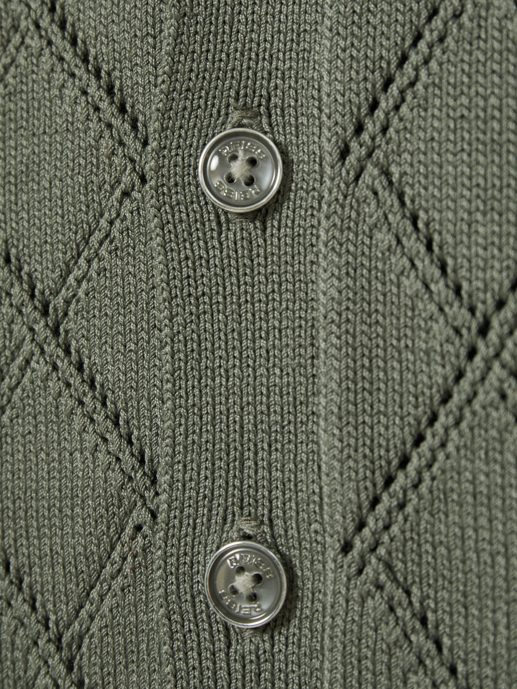 3-9 yrs Cotton Blend Diamond Knit Shirt in Dark Sage