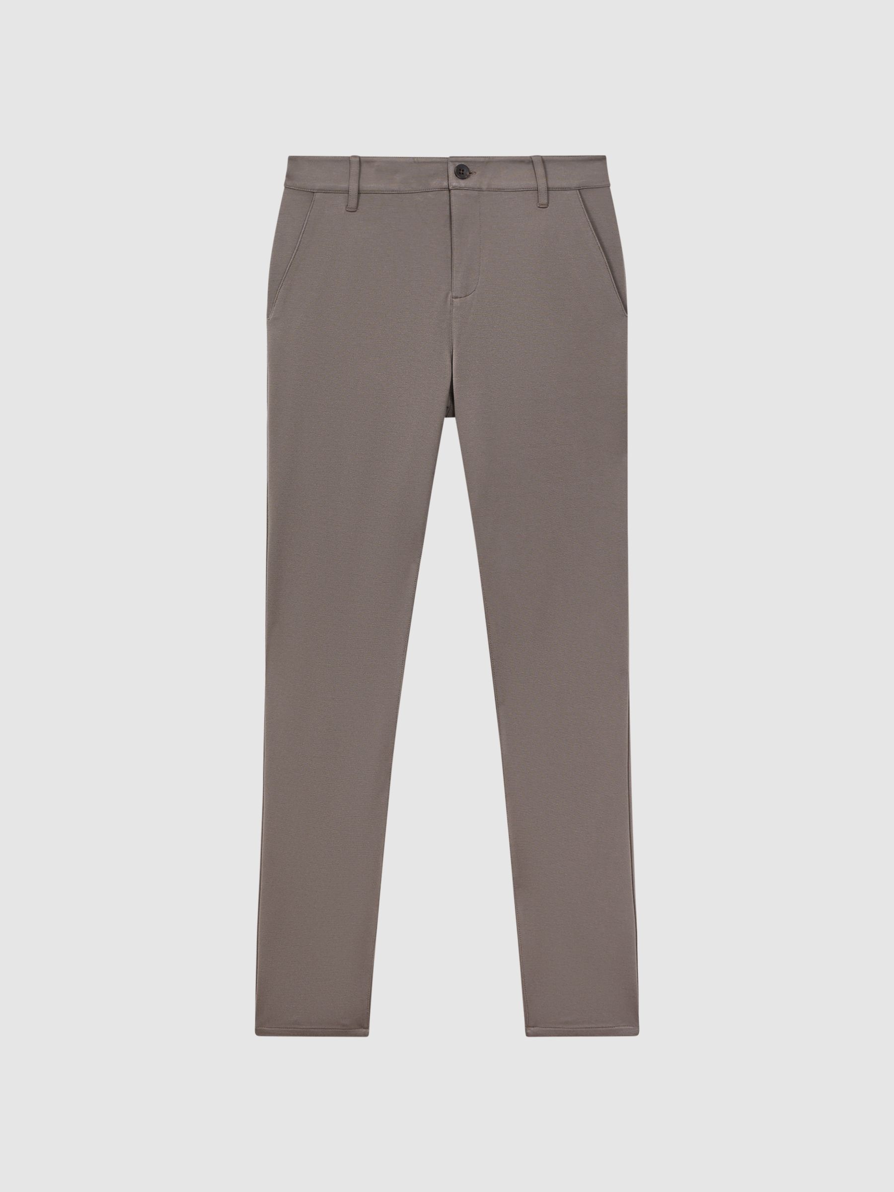 Paige Mid Rise Trousers in Dark Taupe