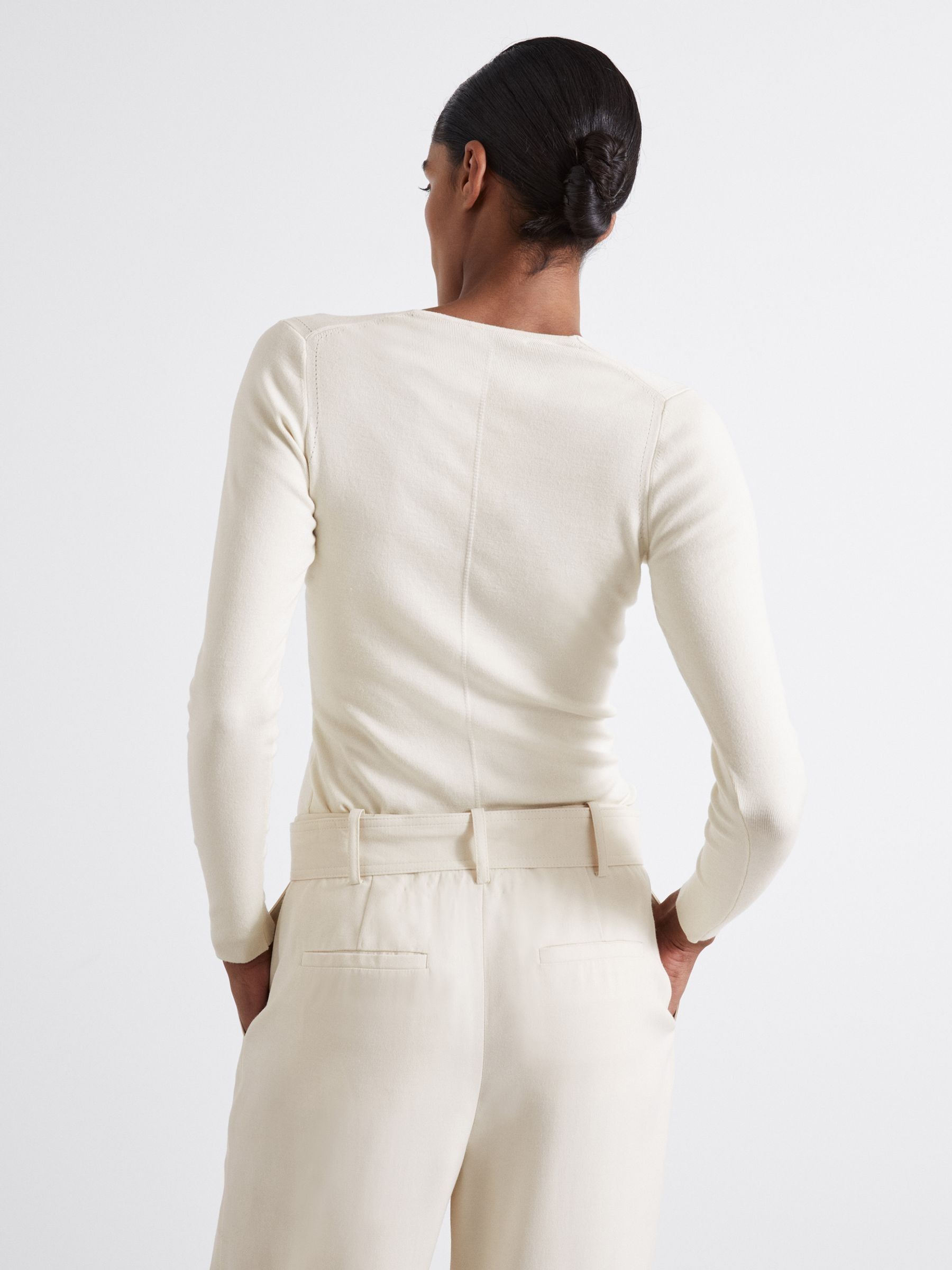 Atelier Knitted Silk-Blend Top in Off White