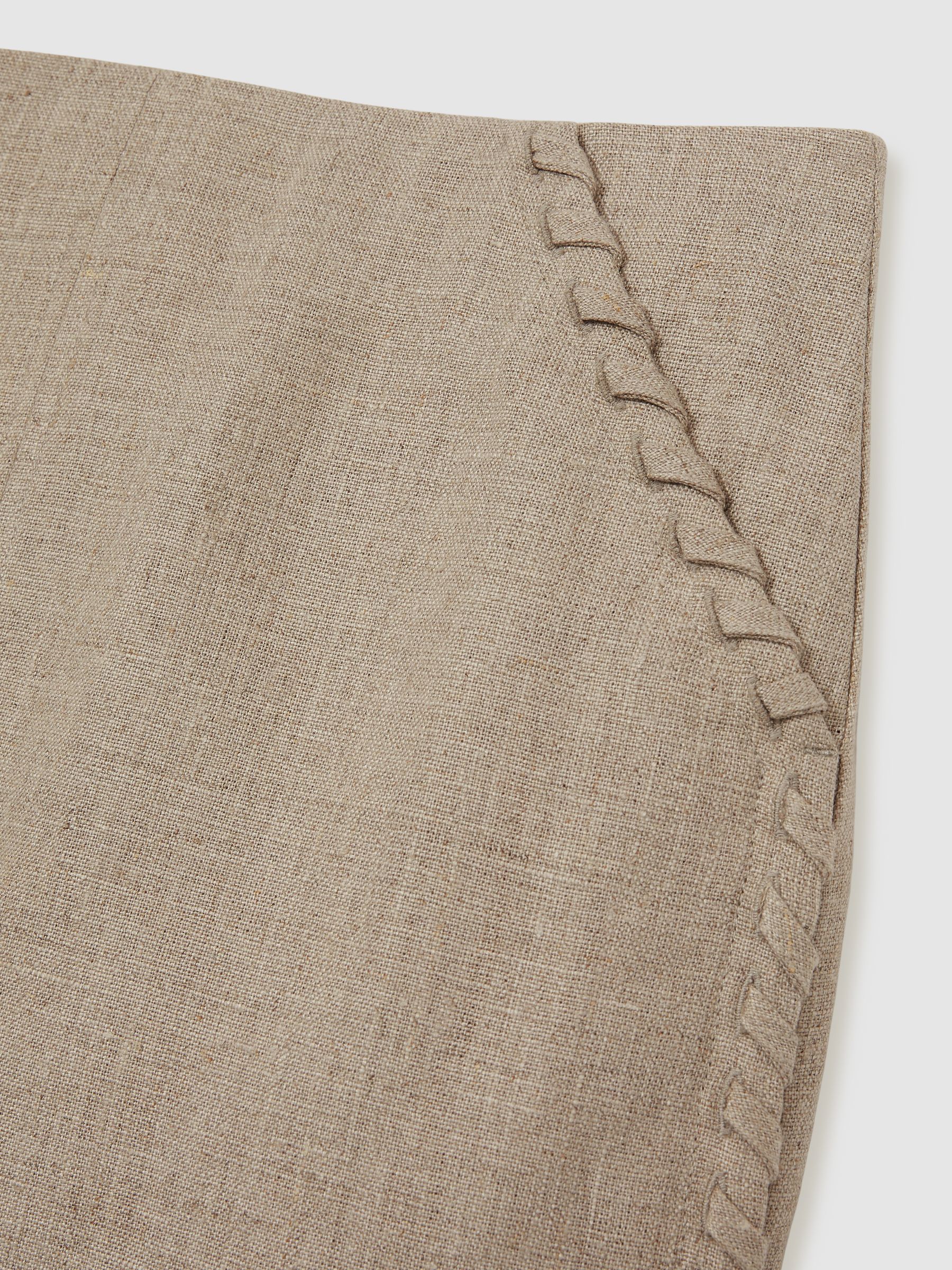 Linen Whipstitch Mini Skirt in Neutral