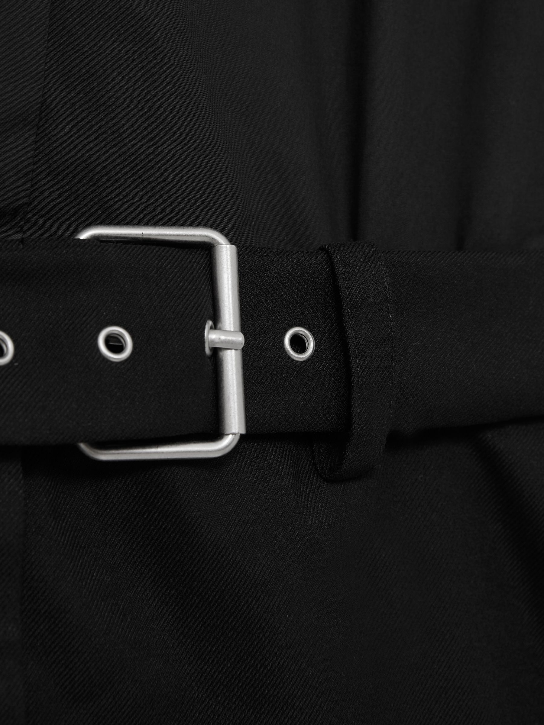 Cotton Woven Belted Shirt Dress in Black