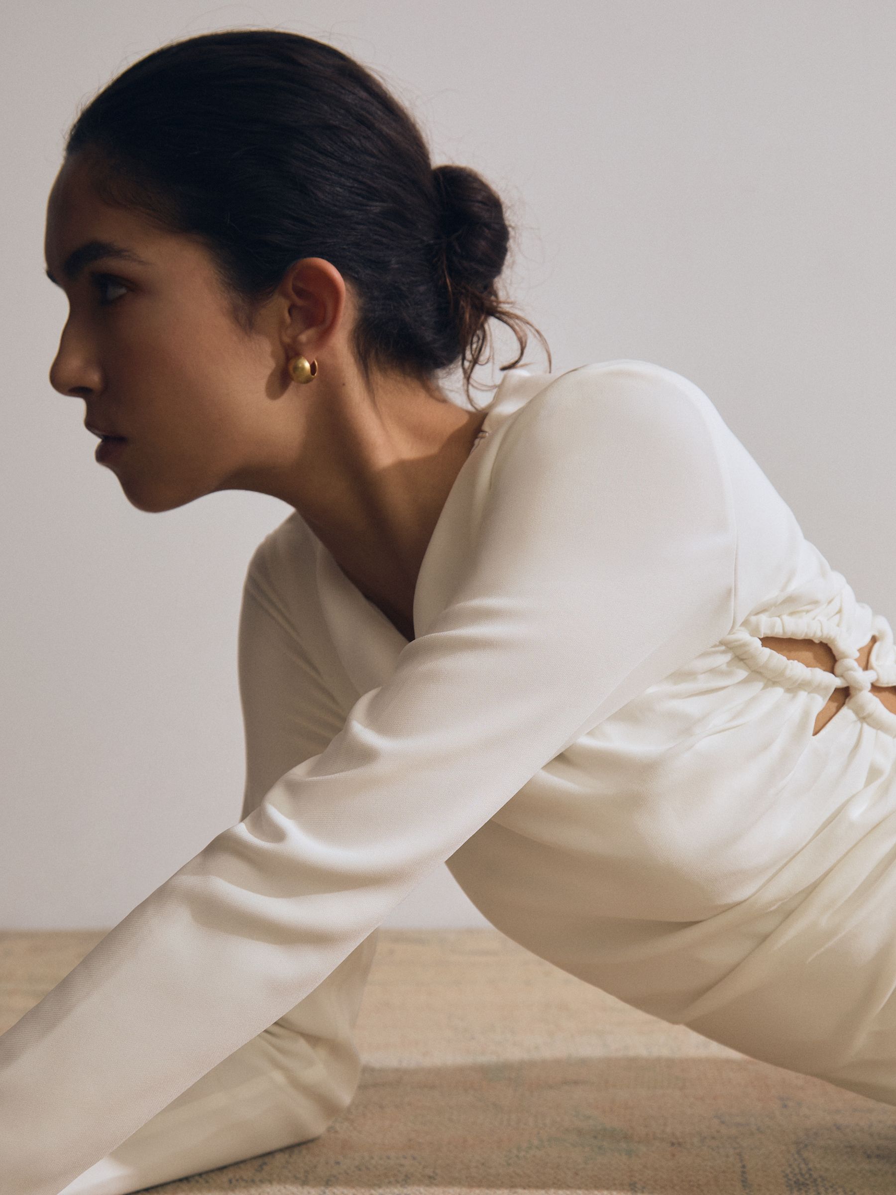 Atelier Cut-Out Rope-Detail Dress in White