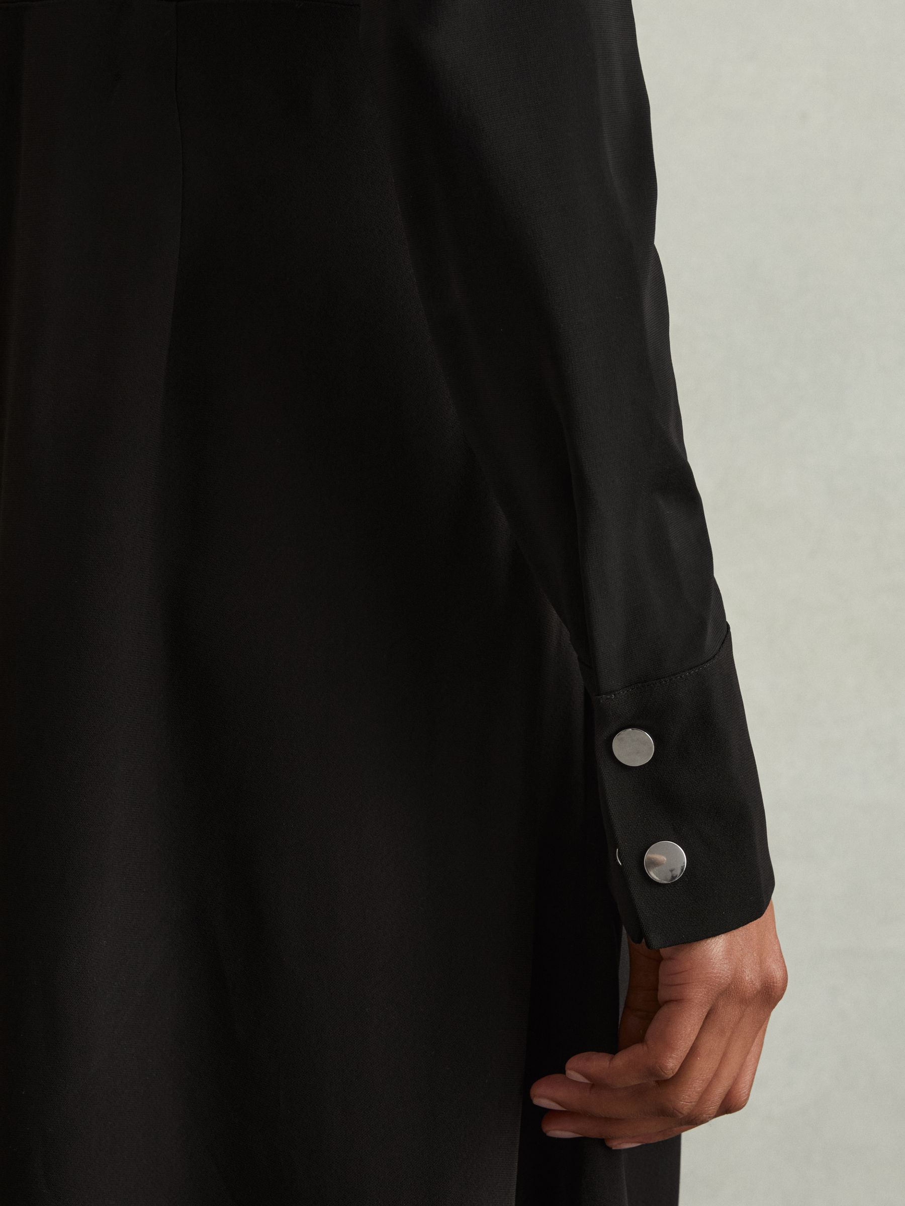 Rosina Black Jersey Polo Maxi Dress