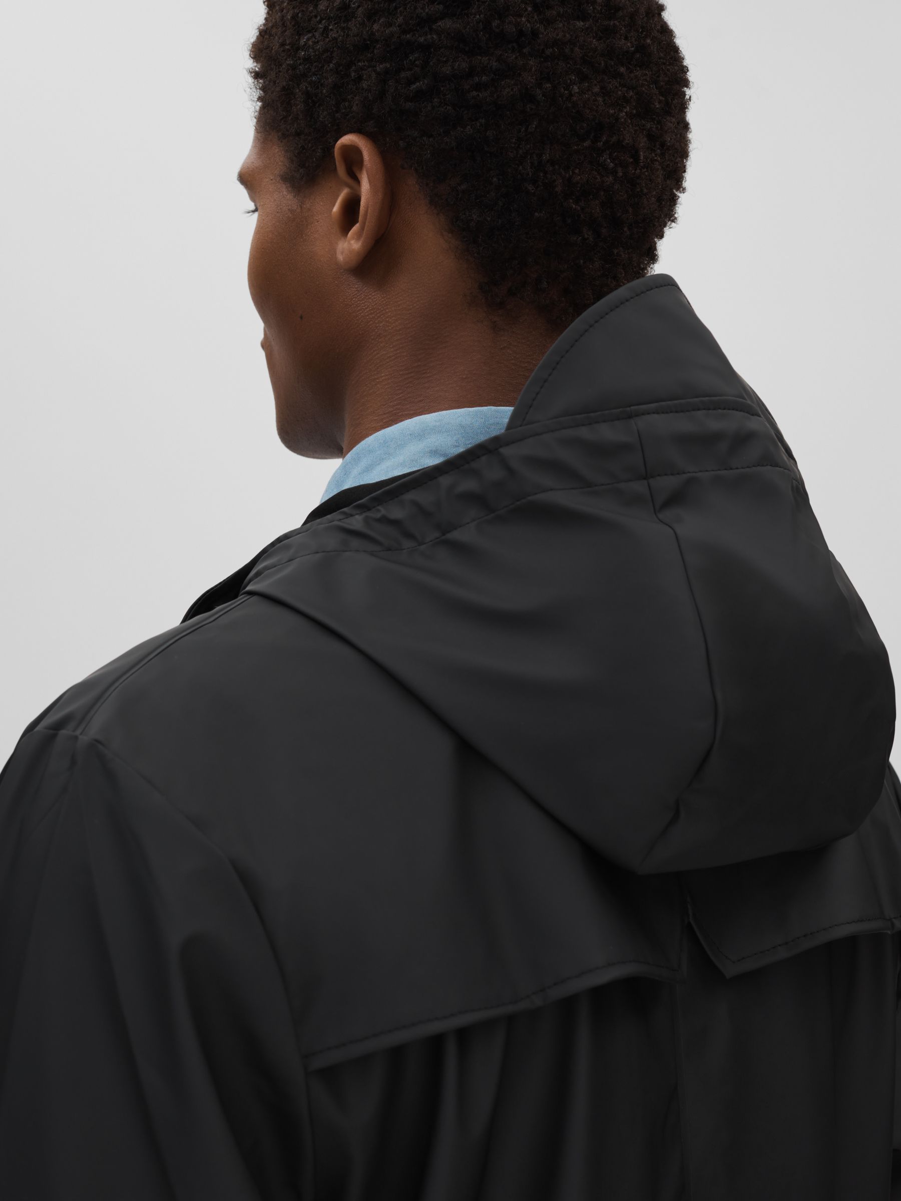 Rains Unisex Hooded Raincoat in Black