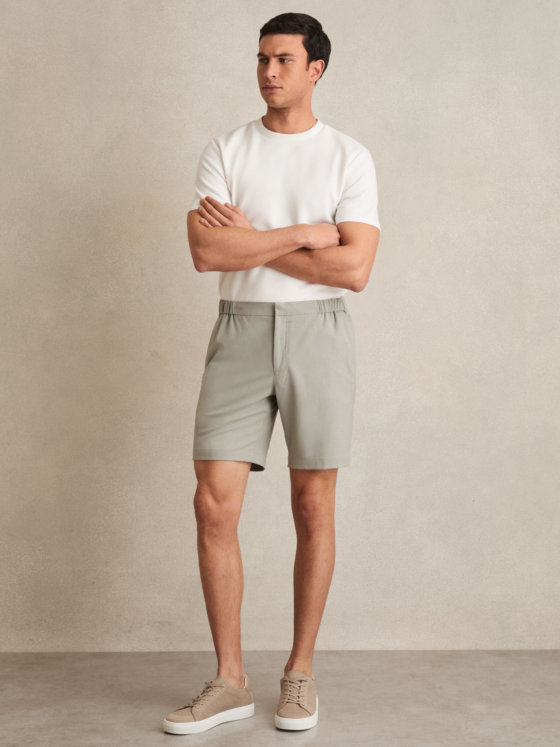 Drawstring Chino Shorts in Sage Green