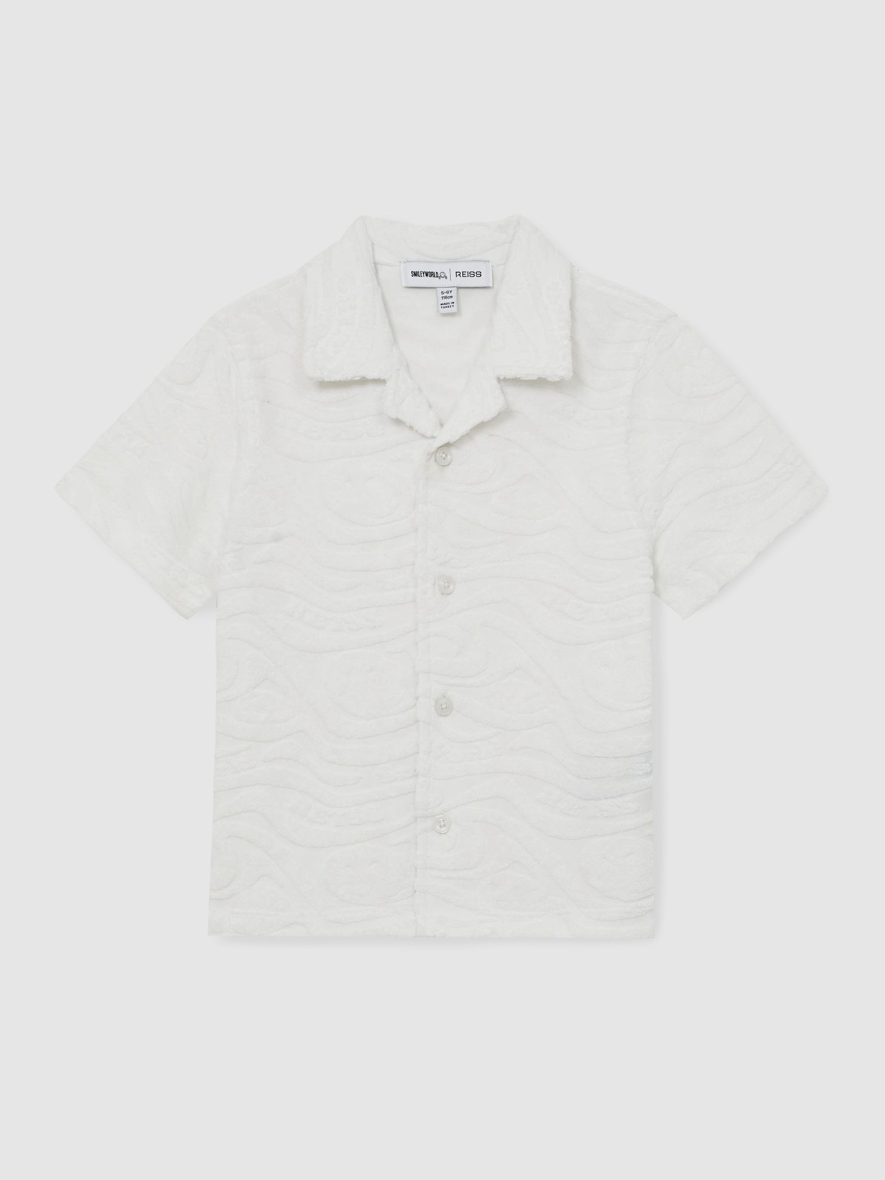 13-14 yrs SmileyWorld | Reiss Wave Texture Shirt in White