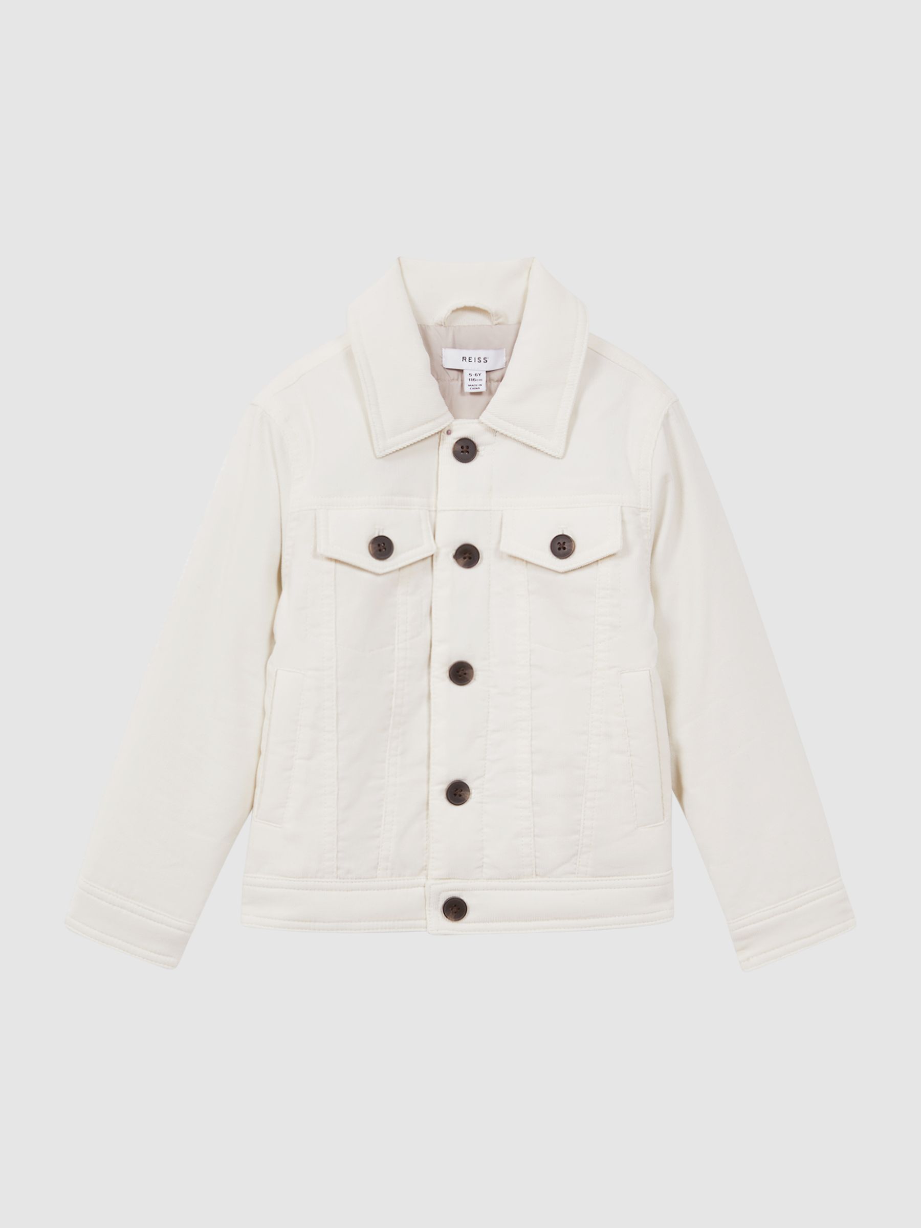 Cord Button Through Jacket in Ecru