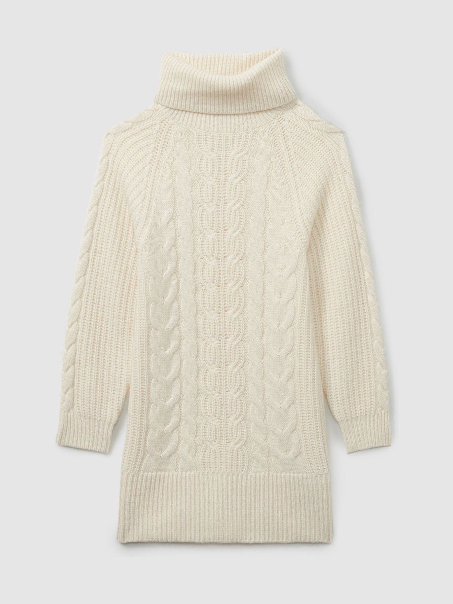 4-9 yrs Wool-Blend Cabled Jumper Dress in Cream