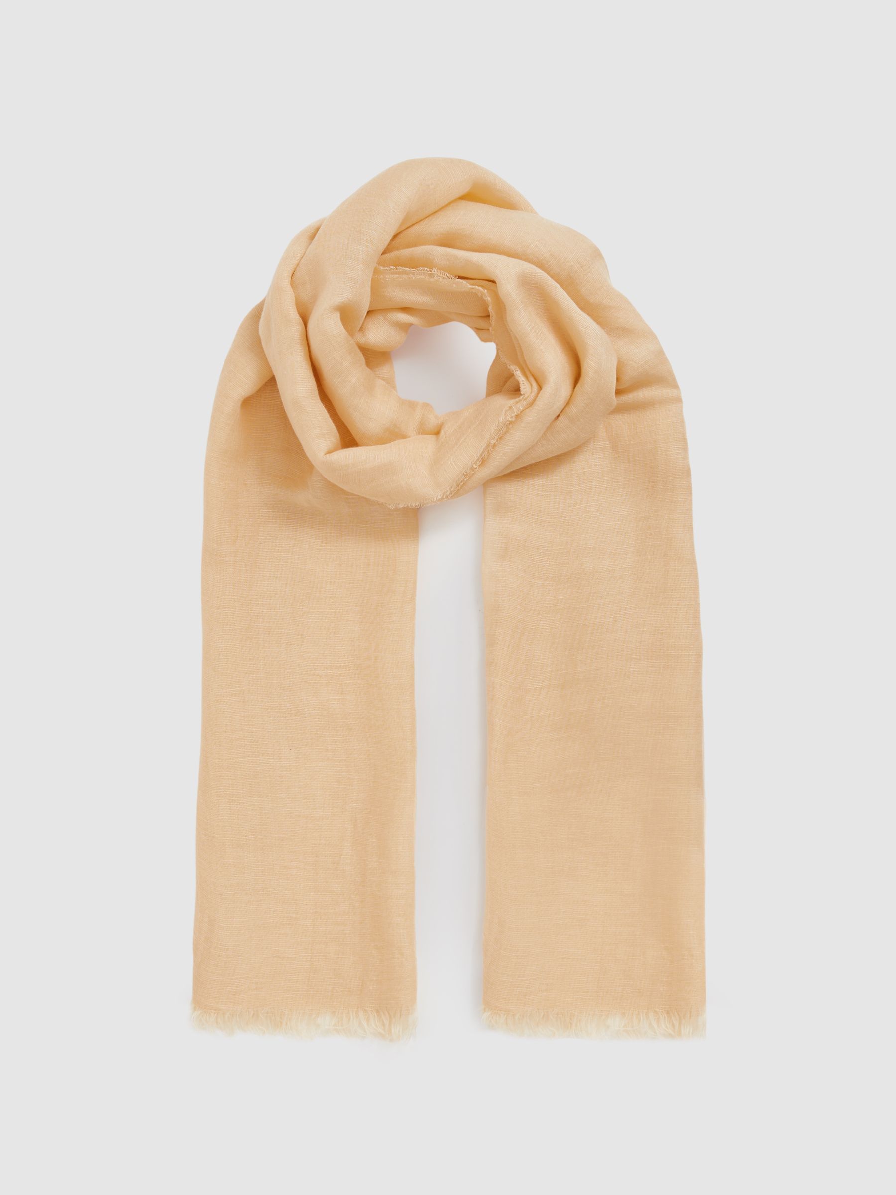 Modal-Linen Scarf With Silk in Neutral