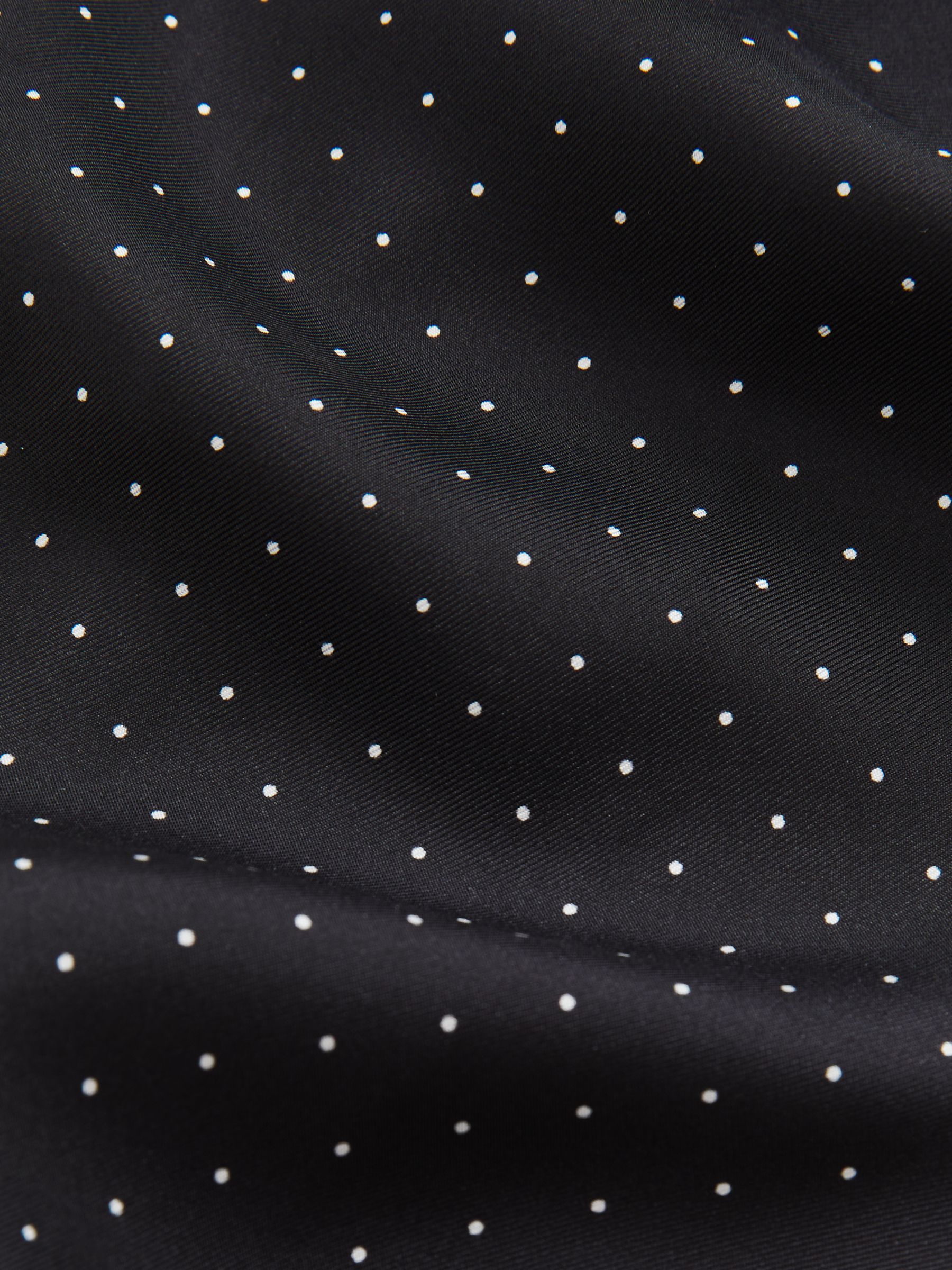 Silk Polka-Dot Dress Scarf in Black/White