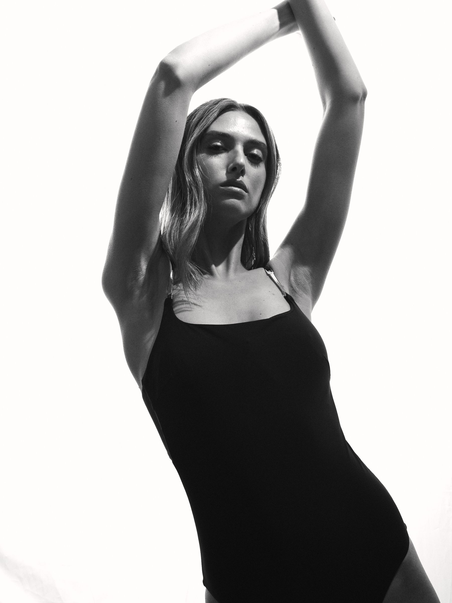 Hardware-Strap Cut-Out Swimsuit in Black