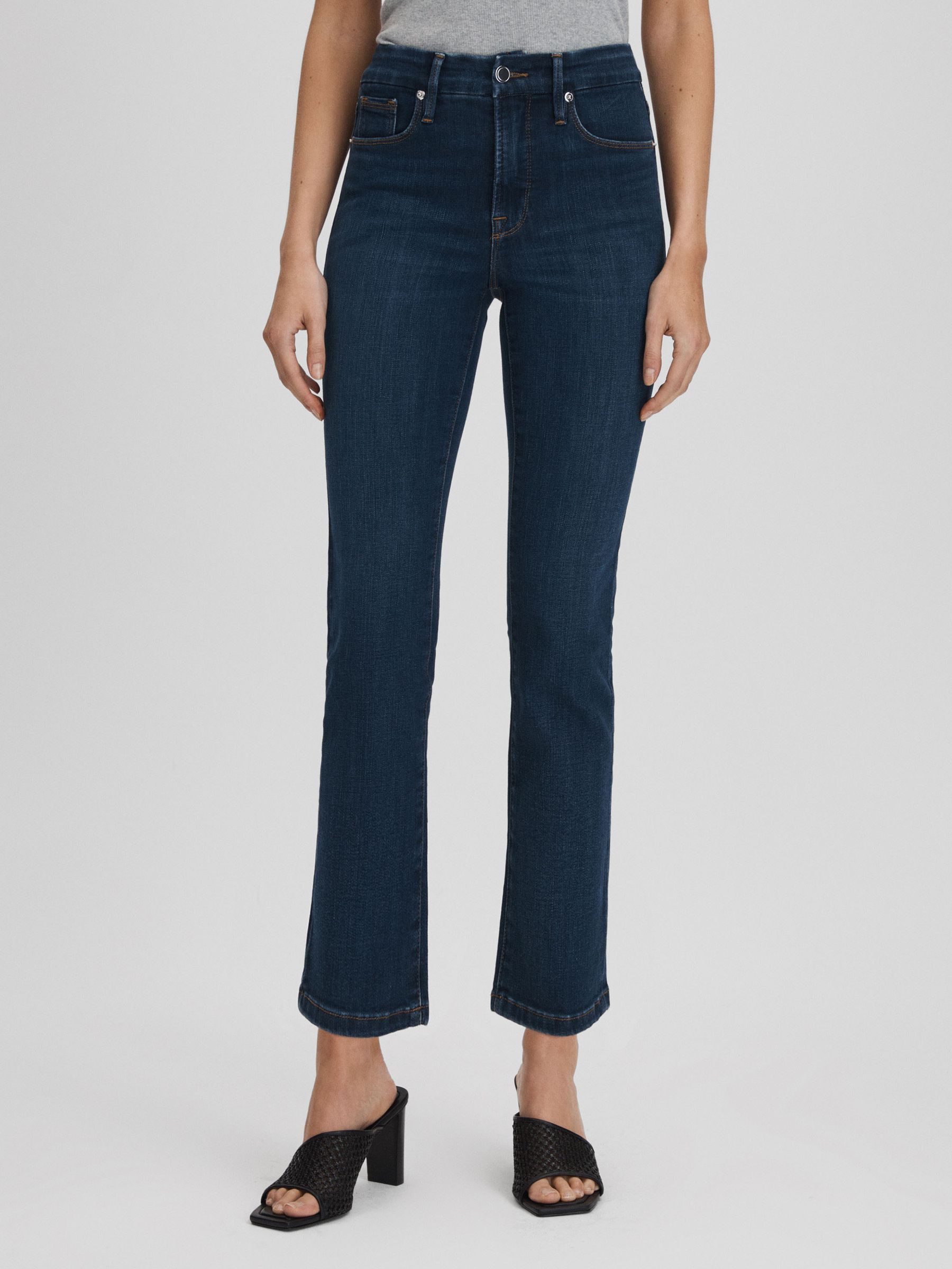 Good American Slim Fit Cropped Jeans in Blue