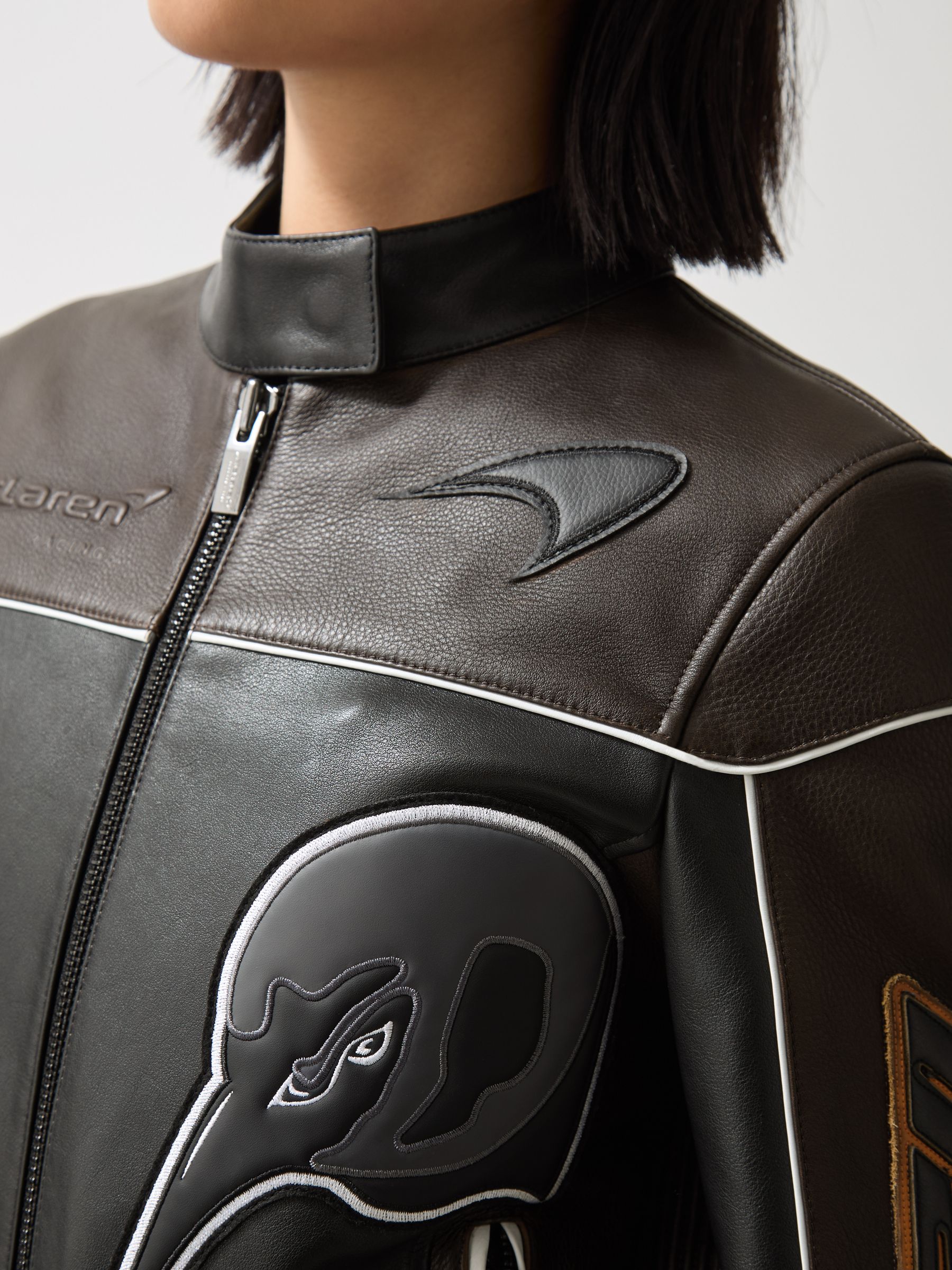 McLaren F1 Team Leather Biker Jacket in Black