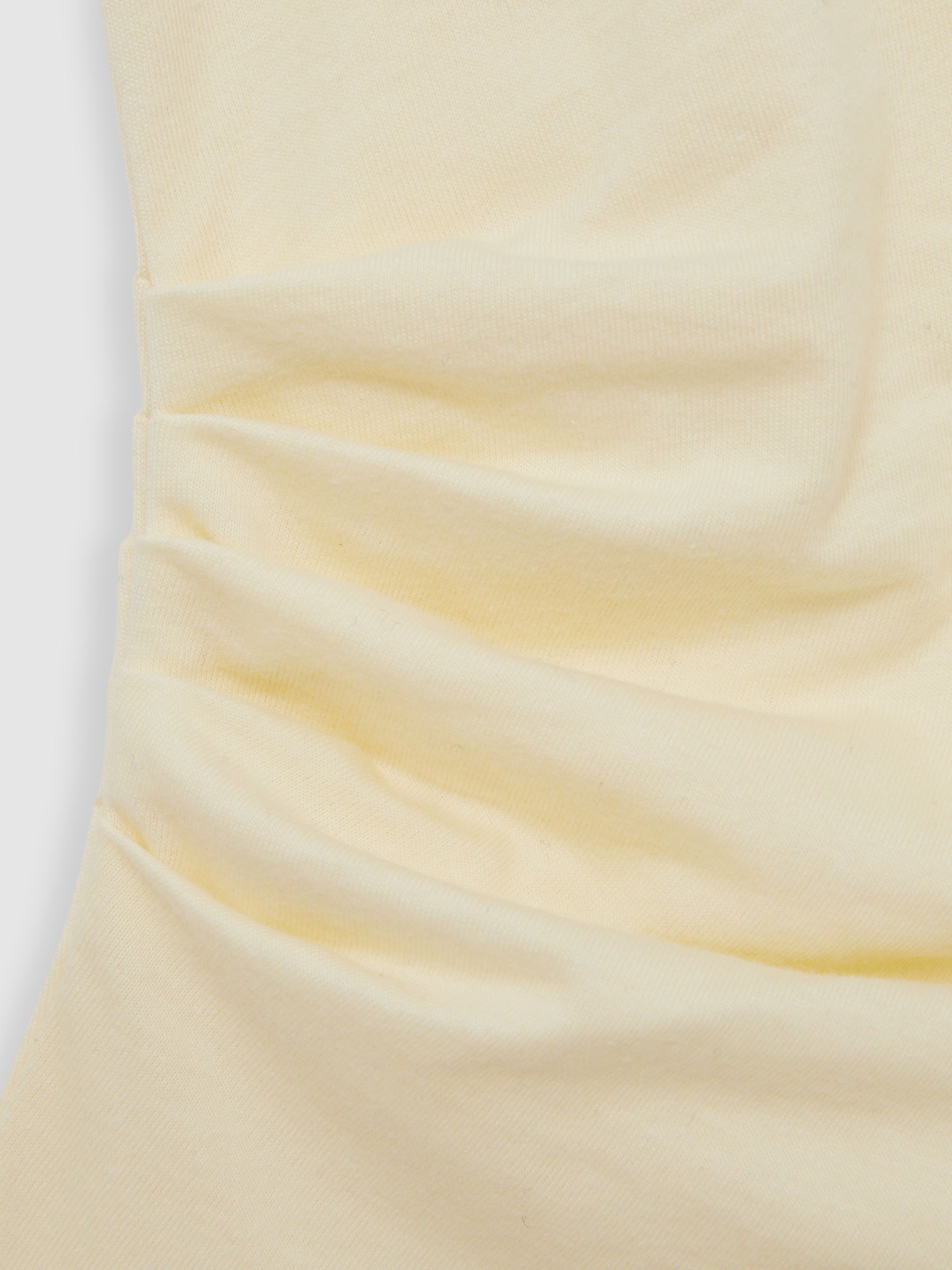 4-9 yrs Cotton-Jersey Cap-Sleeve Ruched Top in Lemon