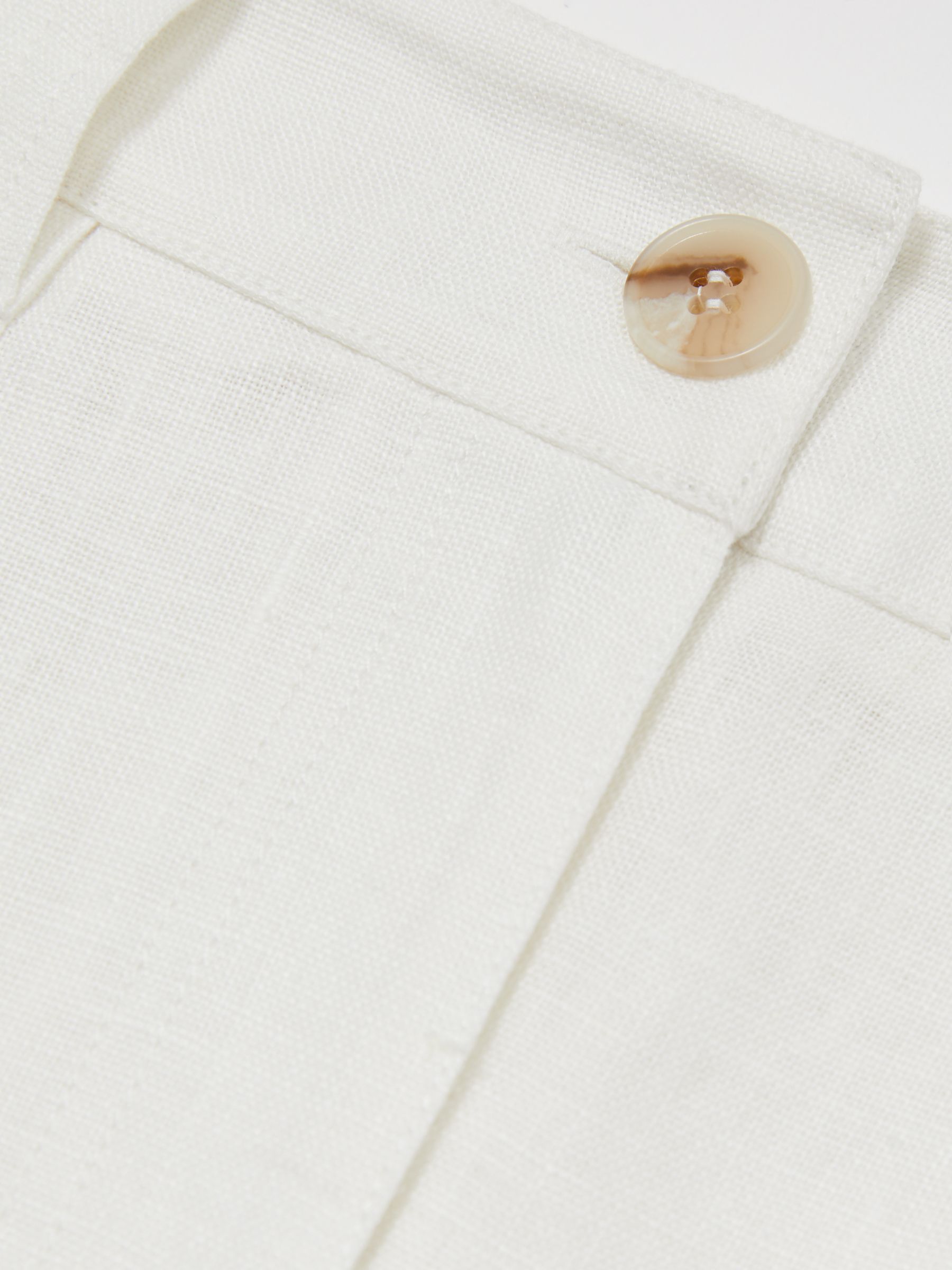 Linen Wide Leg Trousers in White