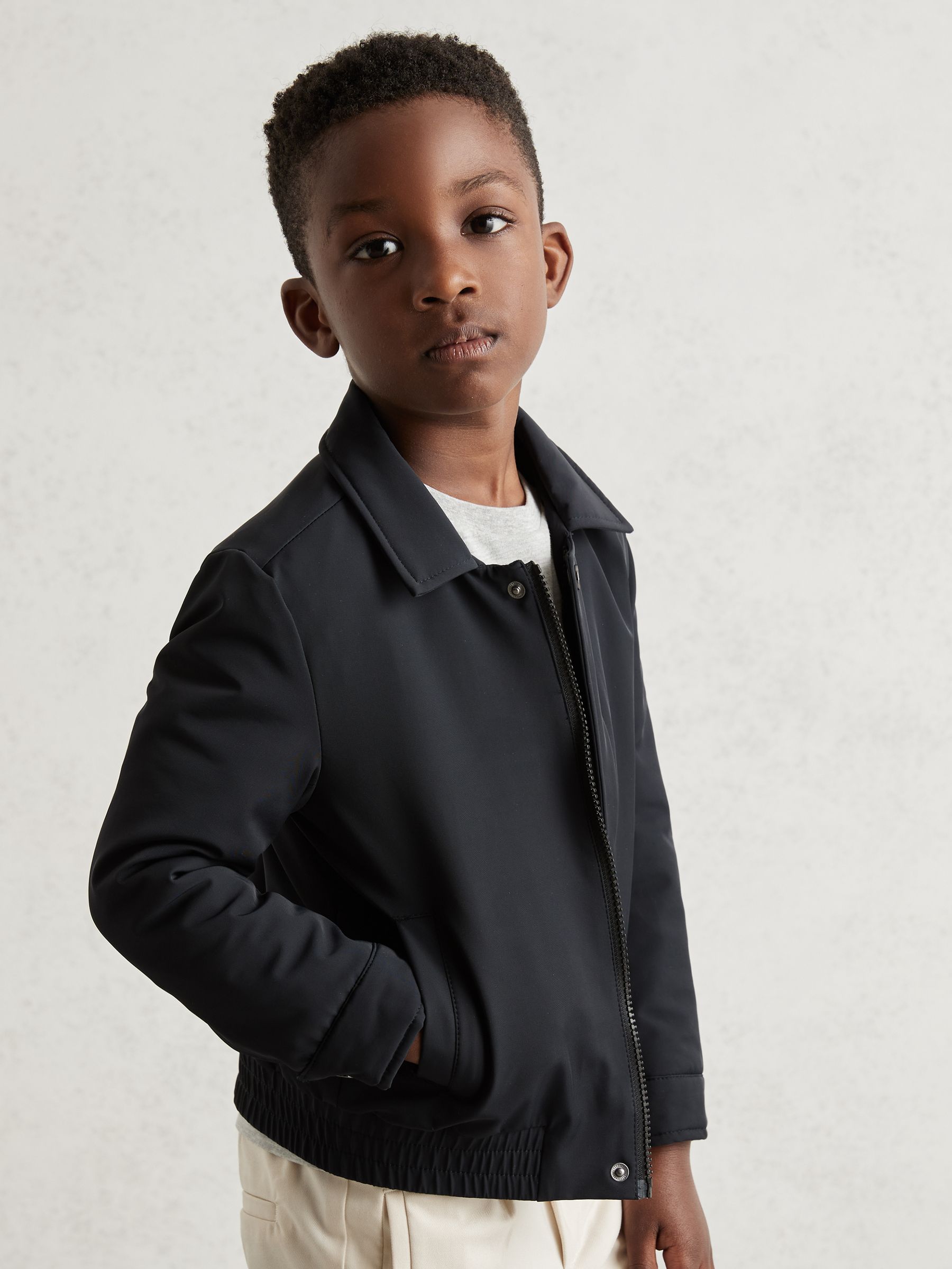 13-14 yrs Zip-Through Harrington Jacket in Blue