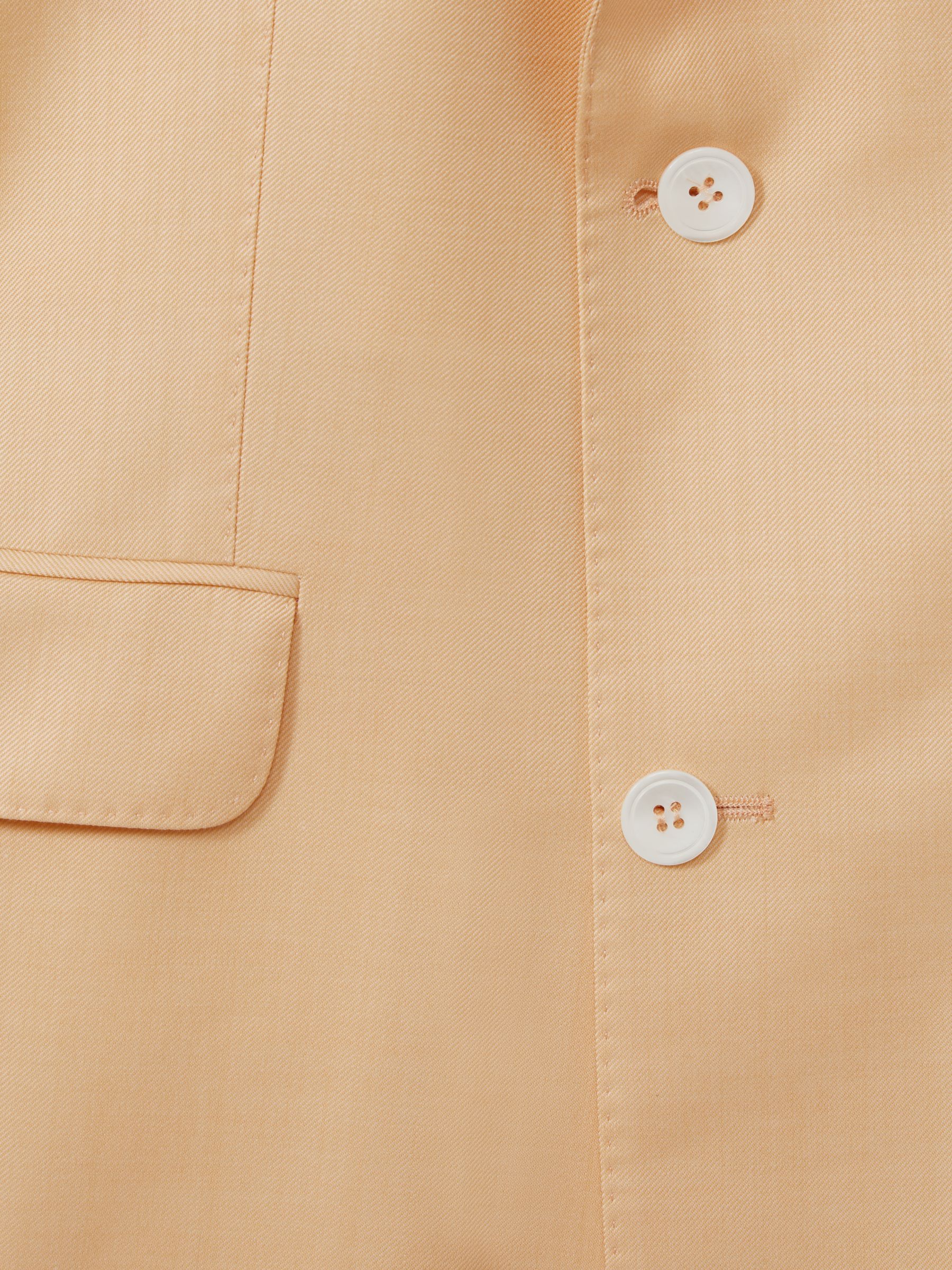 Oscar Jacobson Wool Double Breasted Blazer in Sand