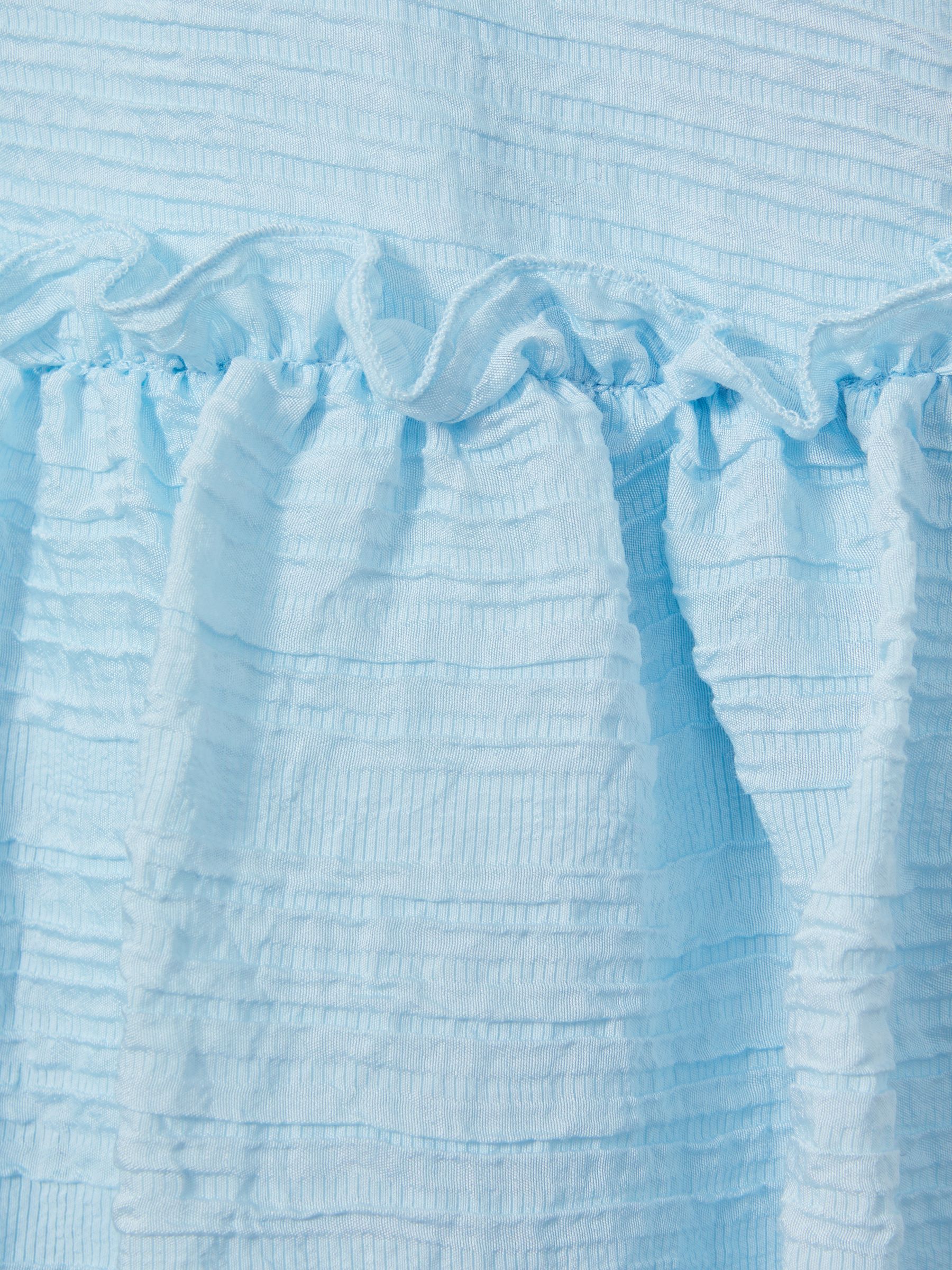 9-13 yrs Seersucker Bubble Hem Dress in Blue