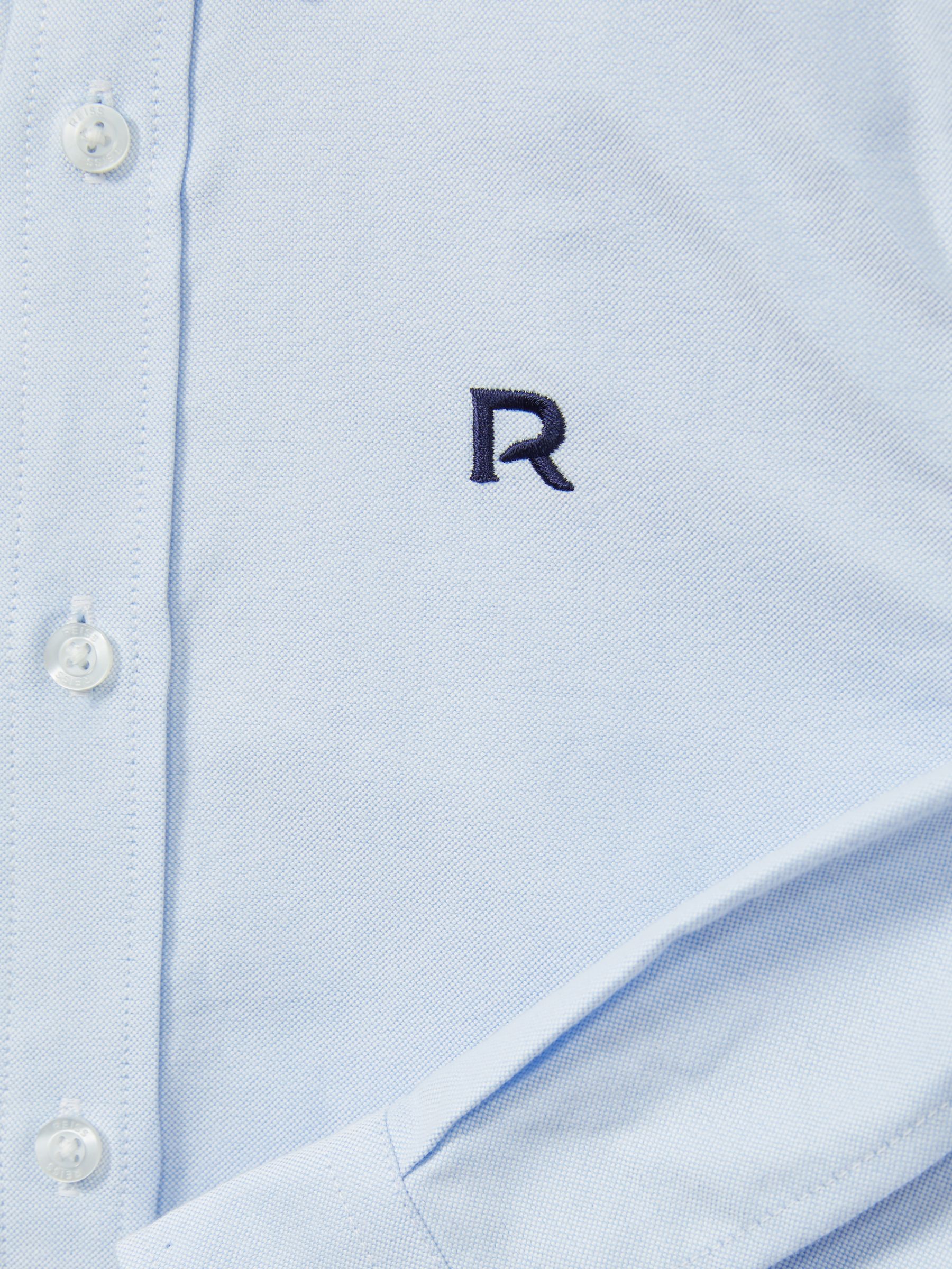 3-9 yrs Cotton-Oxford Embroidered Button-down Shirt in Soft Blue/Navy