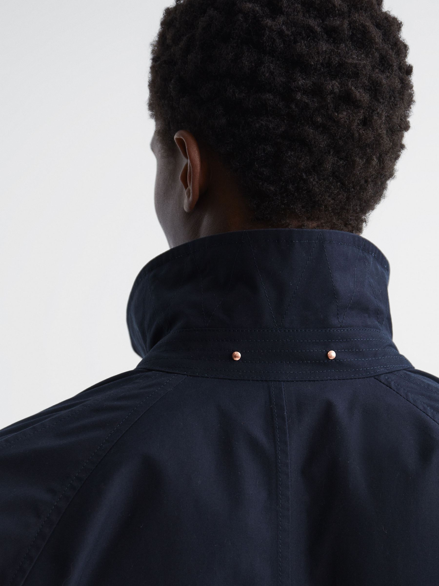 Private White Mid-Length Trench Coat in Navy