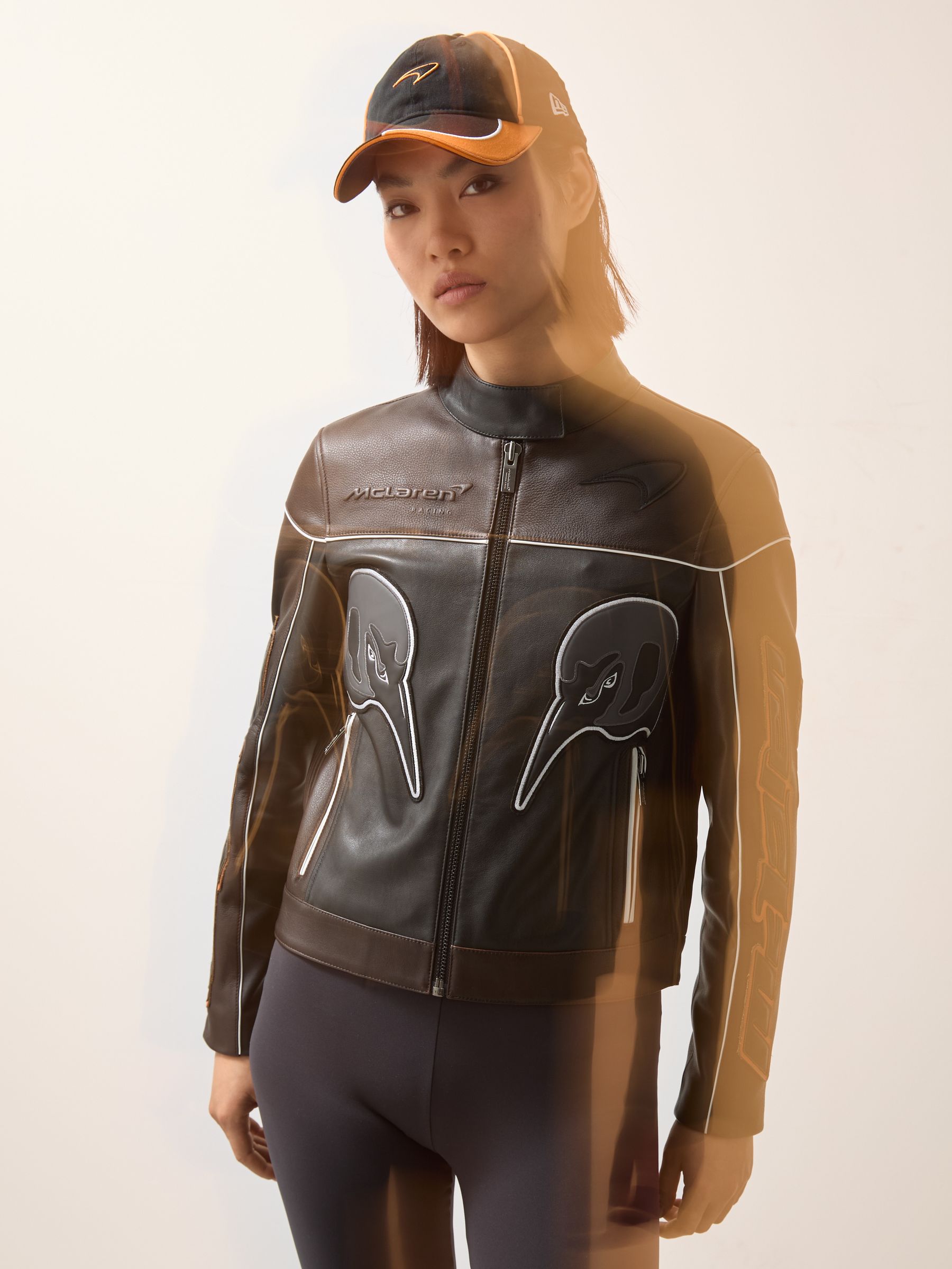 McLaren F1 Team Leather Biker Jacket in Black