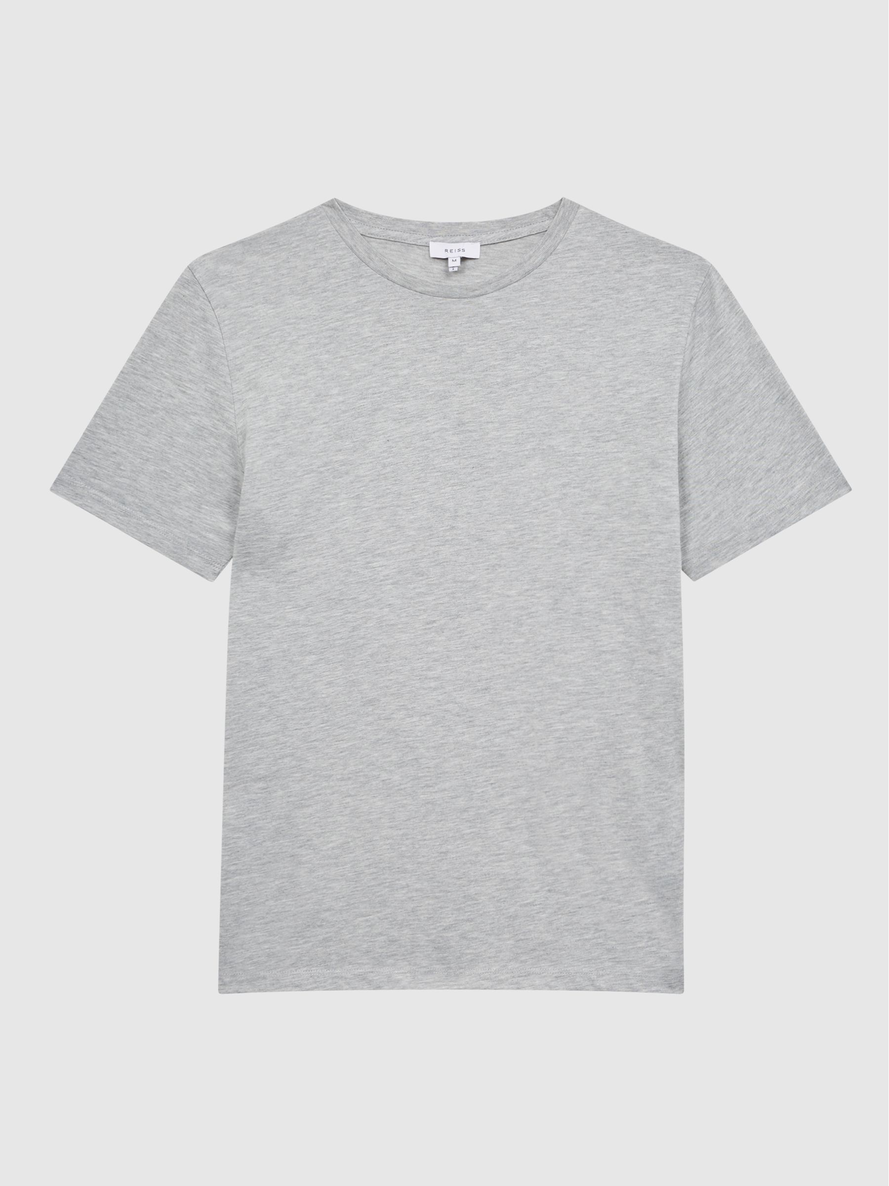 Cotton Crew Neck T-Shirt in Grey Marl