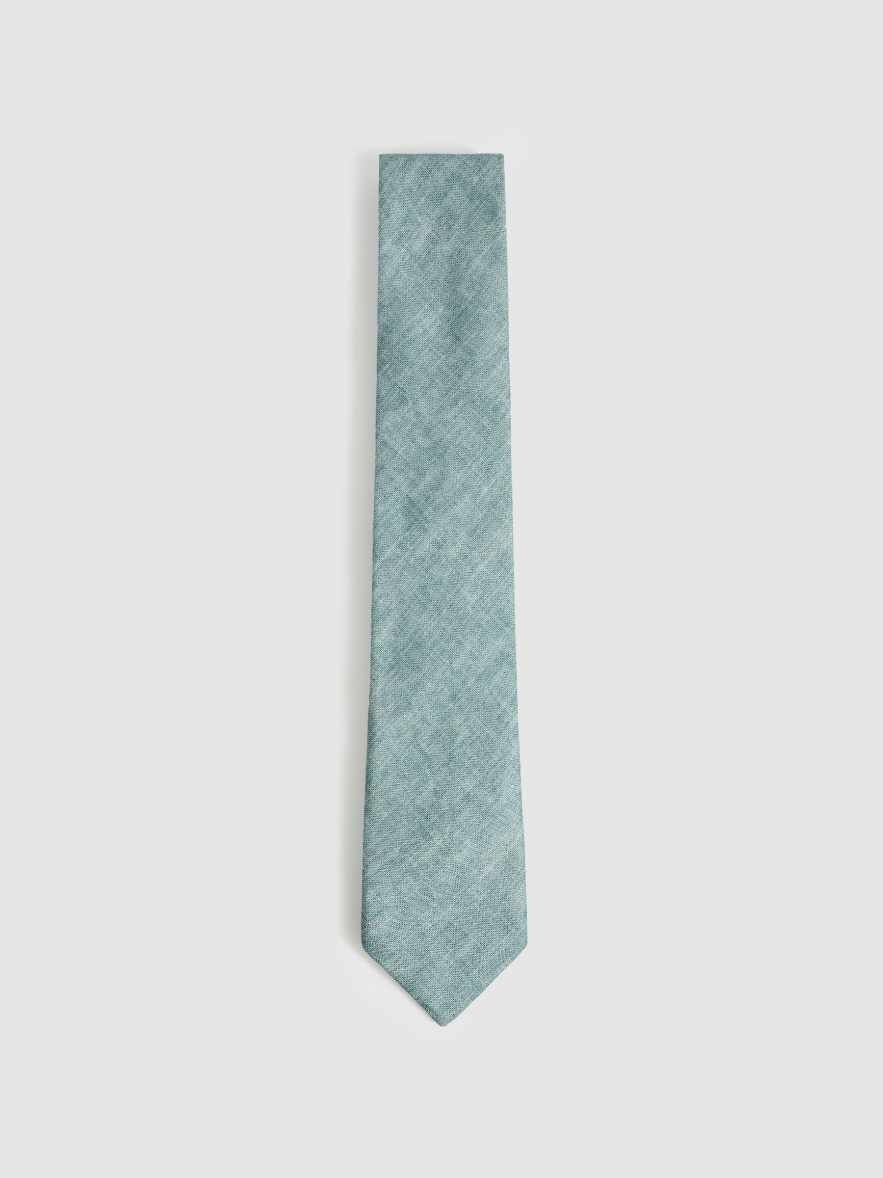 Linen Textured Tie in Soft Sage