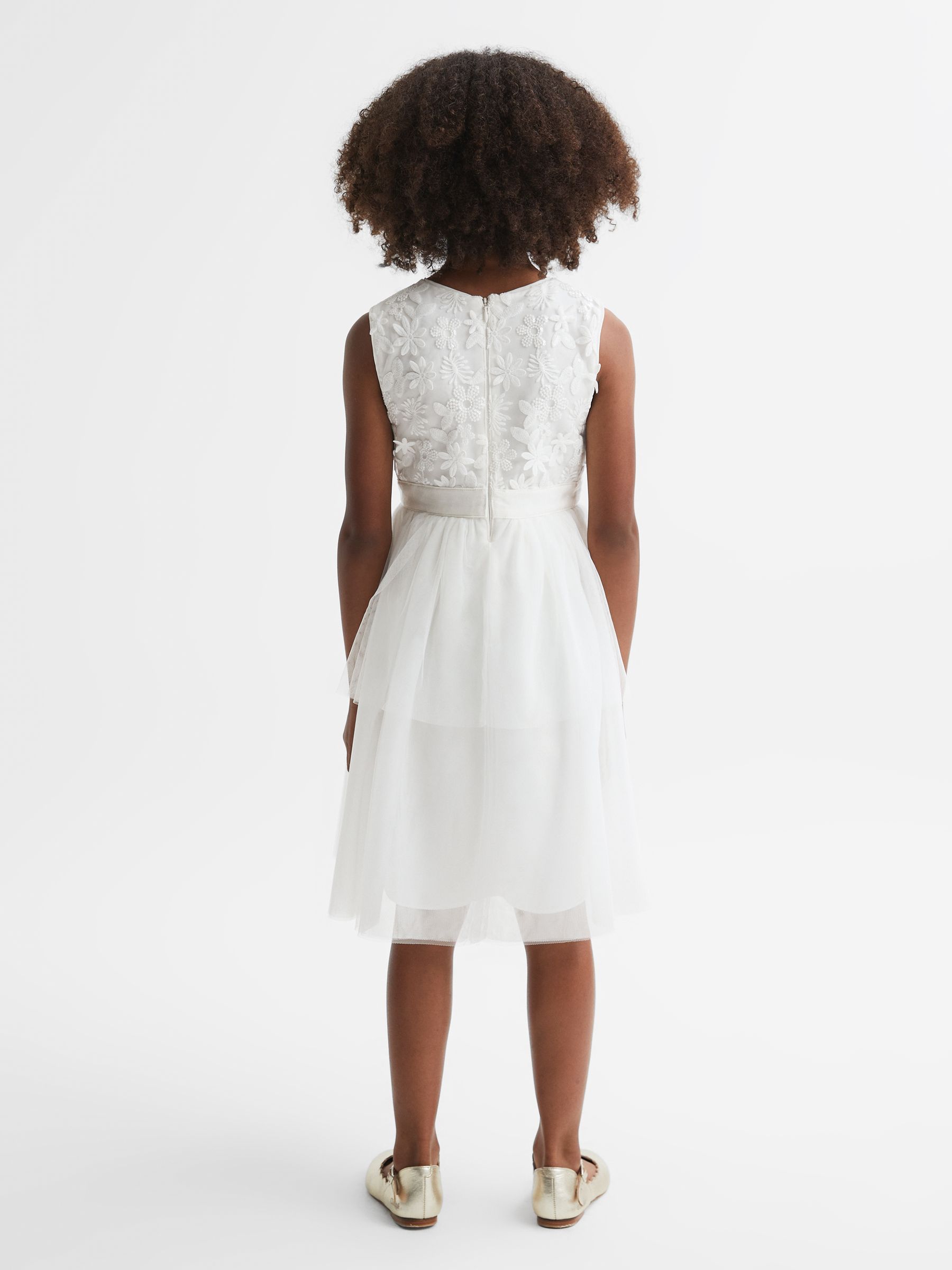 9-13 yrs Embellished Tulle Dress in Ivory