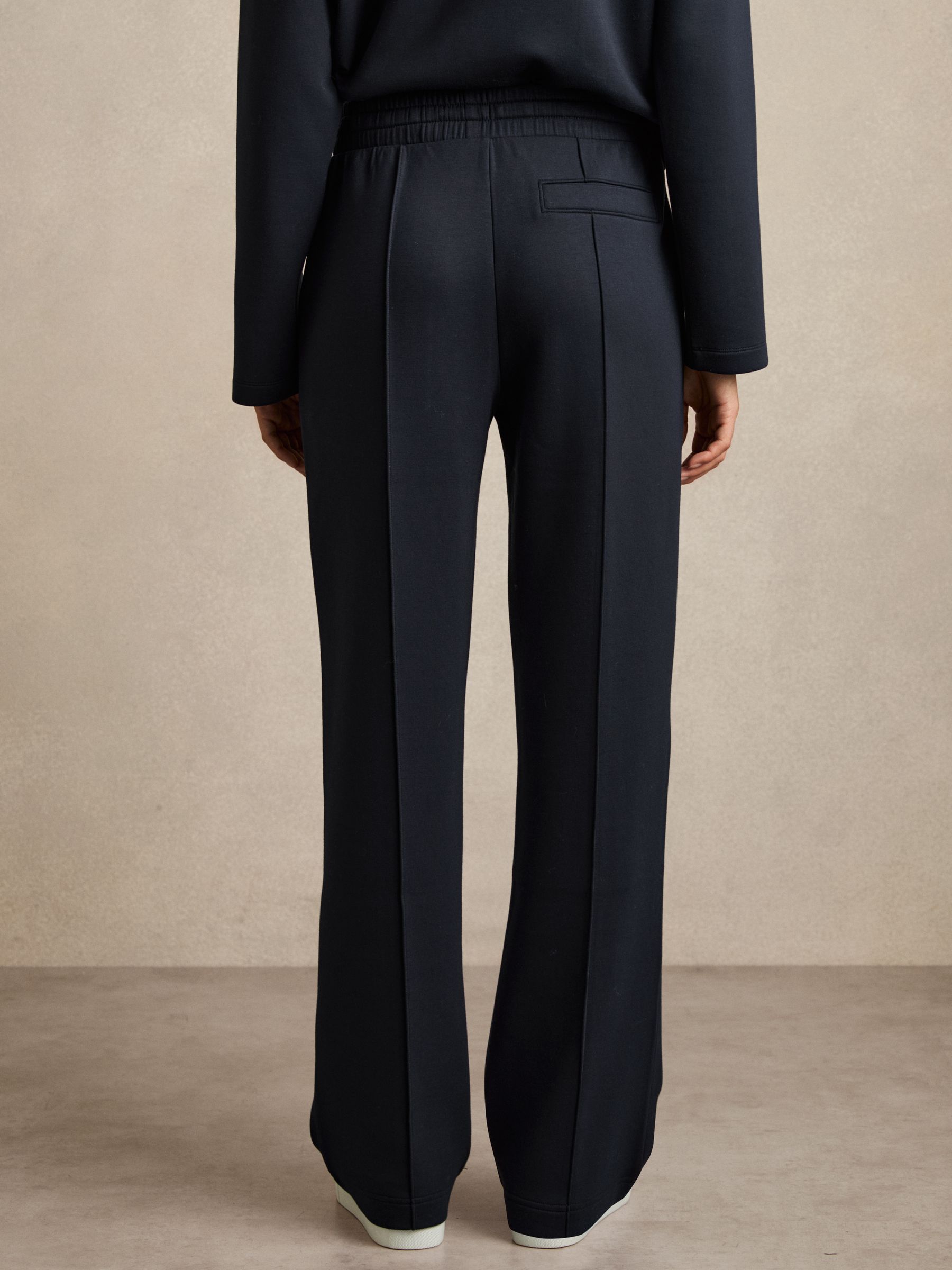 Interlock Jersey Pintuck Drawstring Joggers in Navy