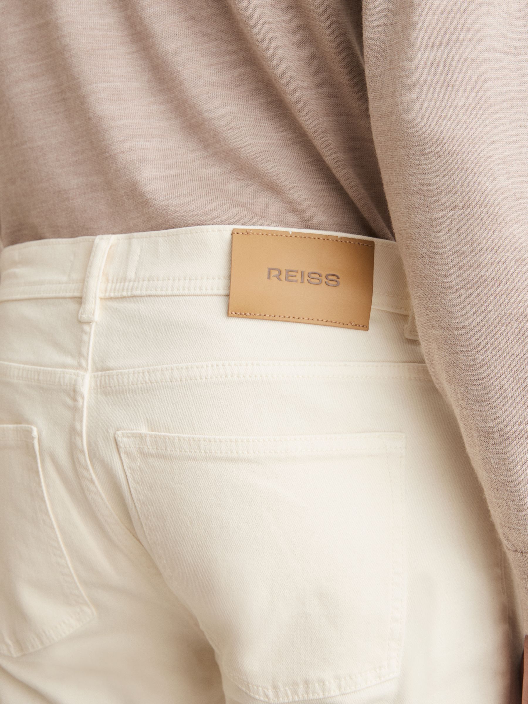 Cotton-Stretch Slim-Fit Jeans in White