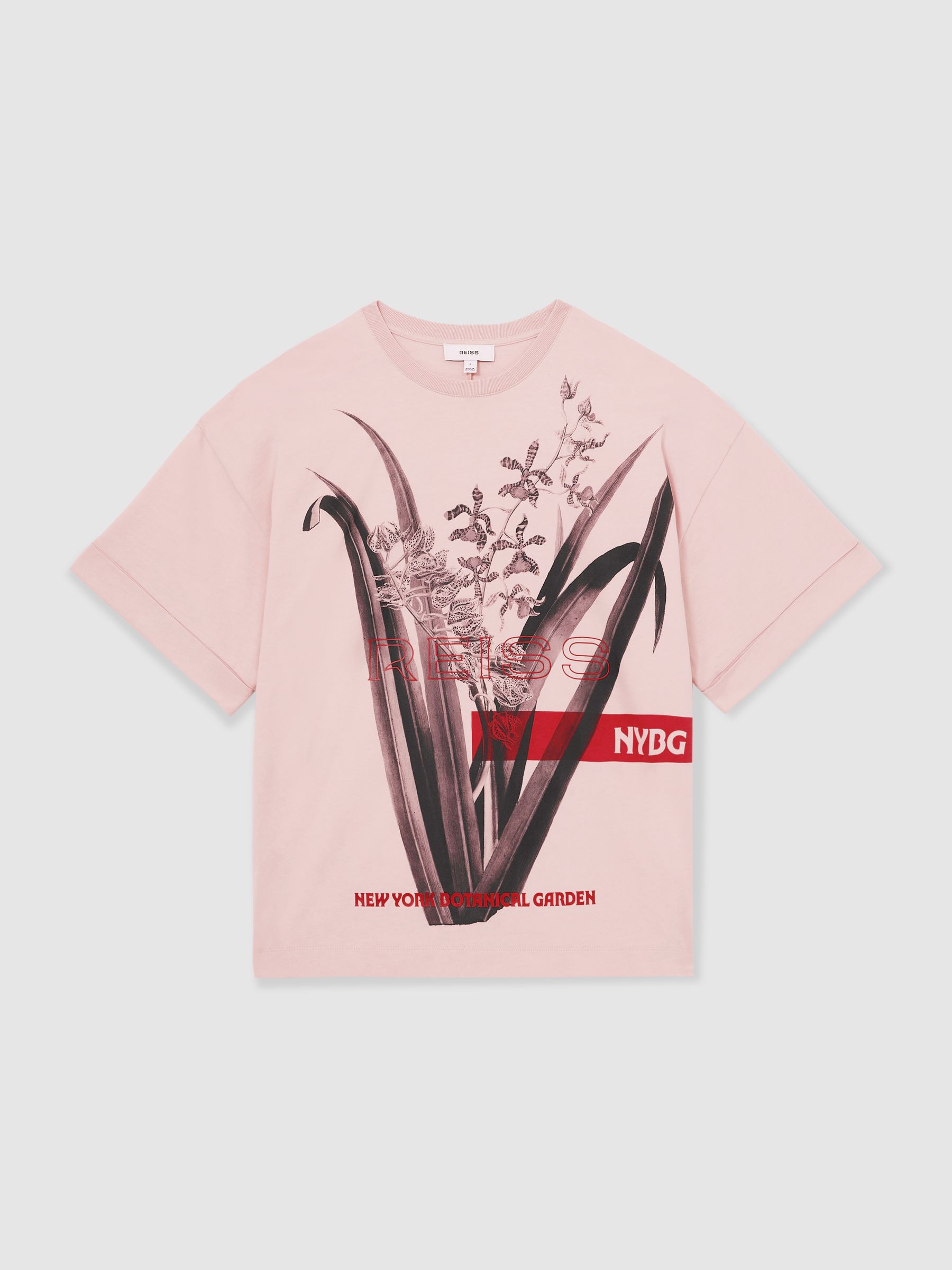 Reiss | NYBG Floral Oversize T-Shirt in Pink