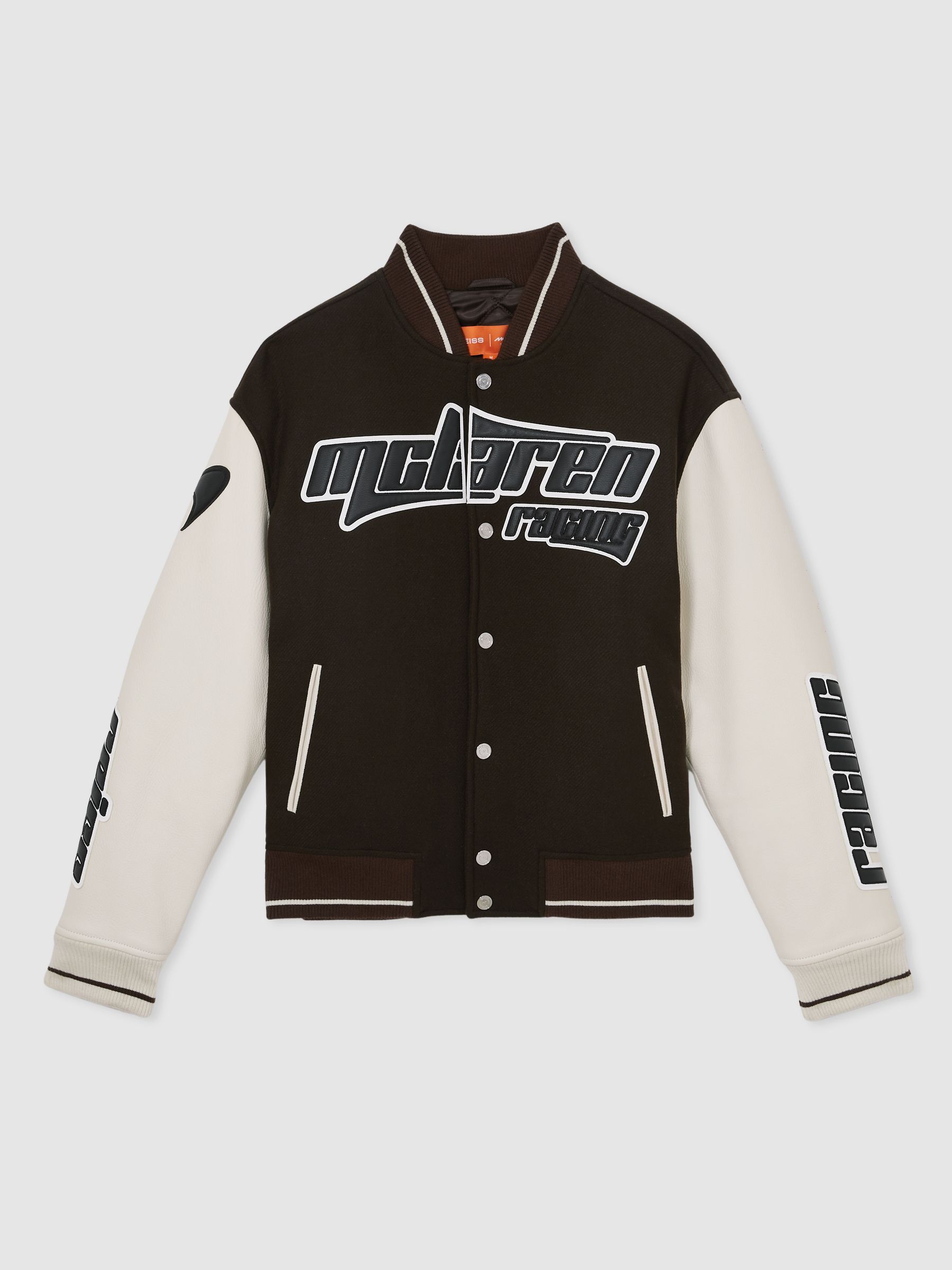 McLaren F1 Team Bomber Jacket in Brown/Ivory/White