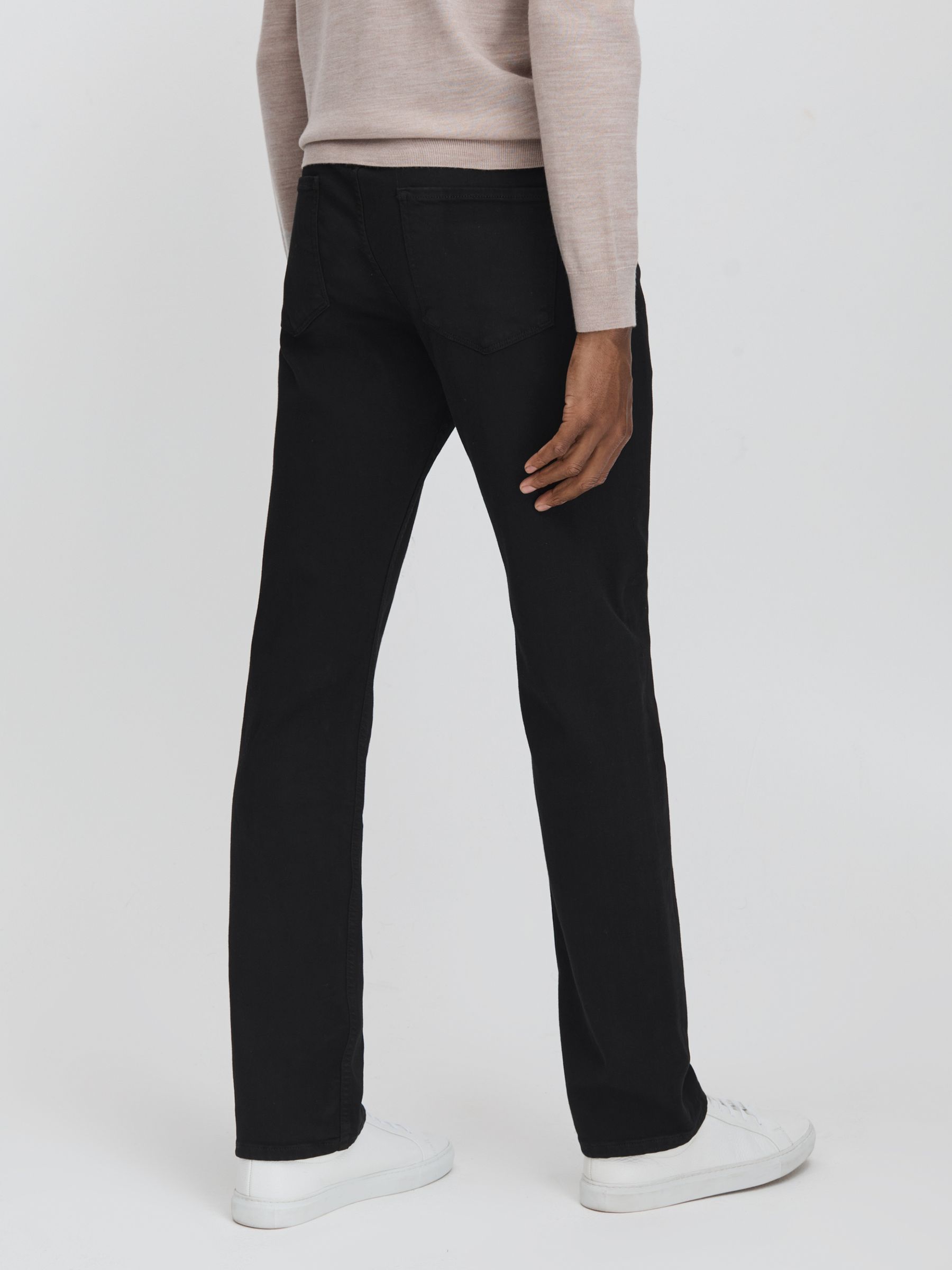 Paige Straight Leg Jeans in Black Shadow