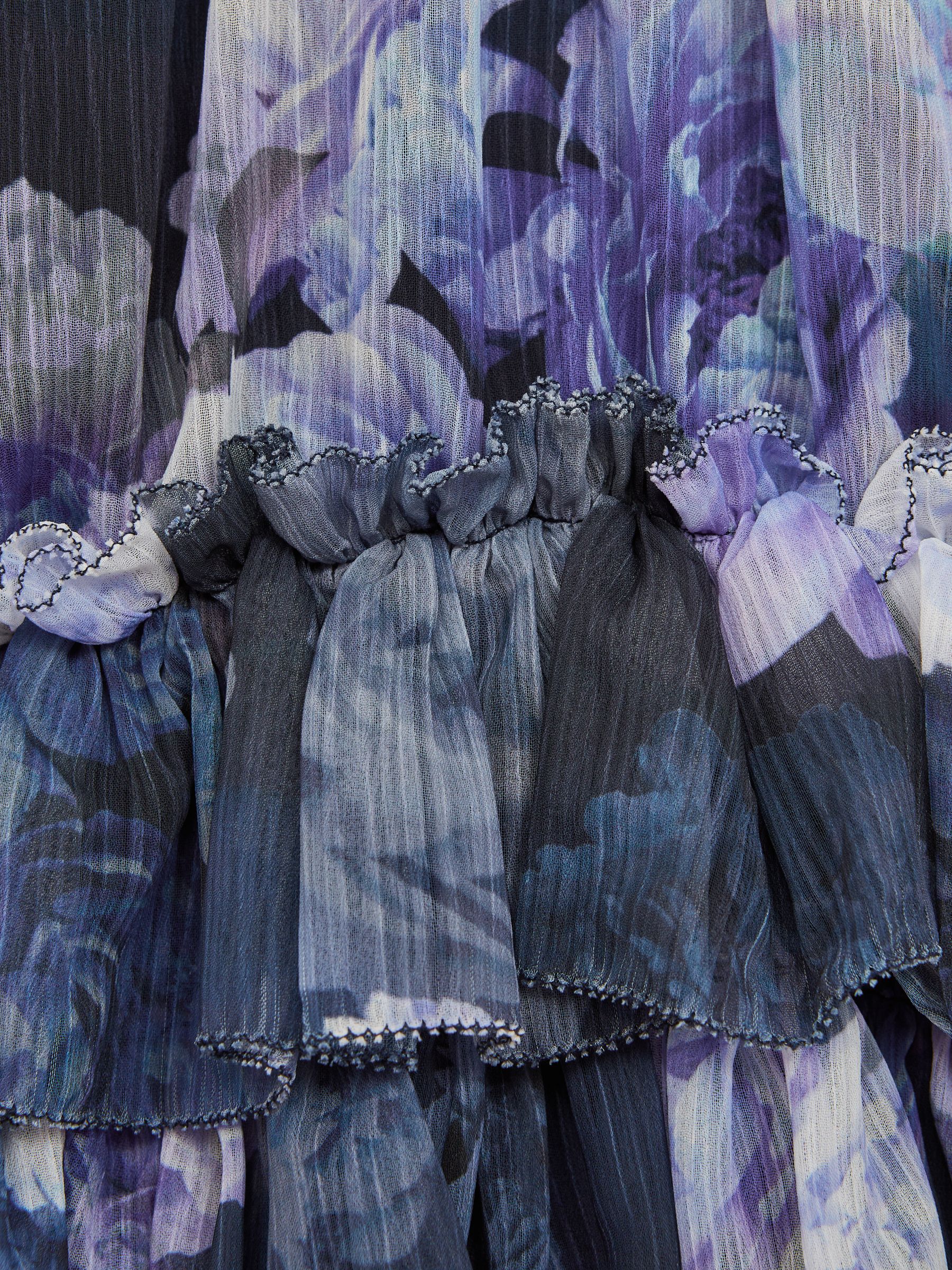 9-12 yrs Printed Tiered Dress in Blue Print