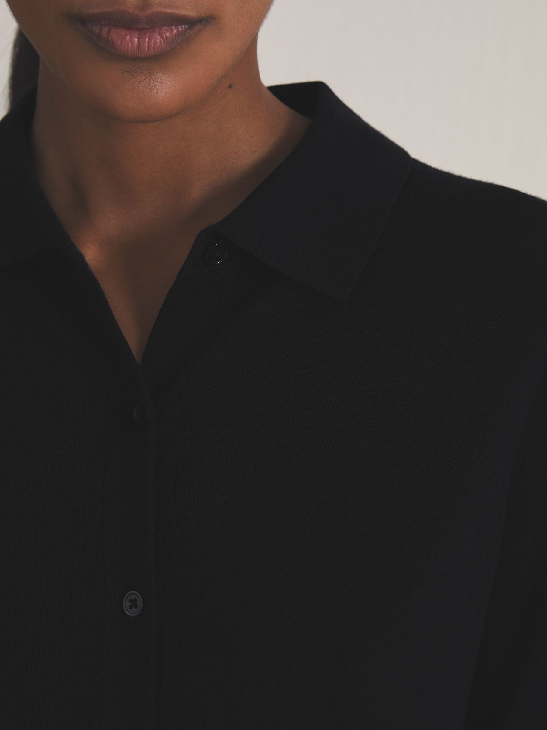 Reiss | Les 100 Ciels Wool Cardigan in Navy