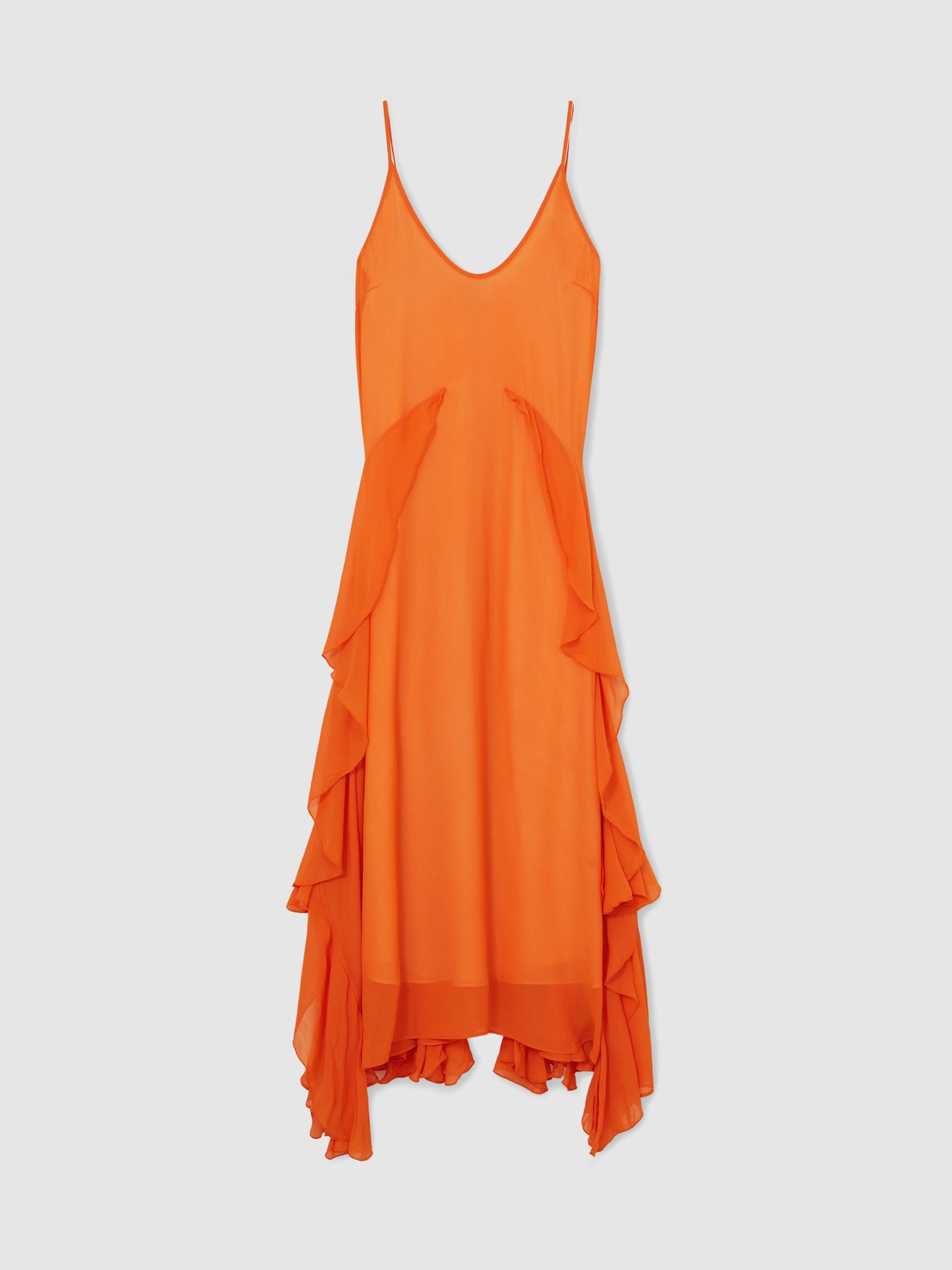 Ruffle Detail Maxi Dress in Orange